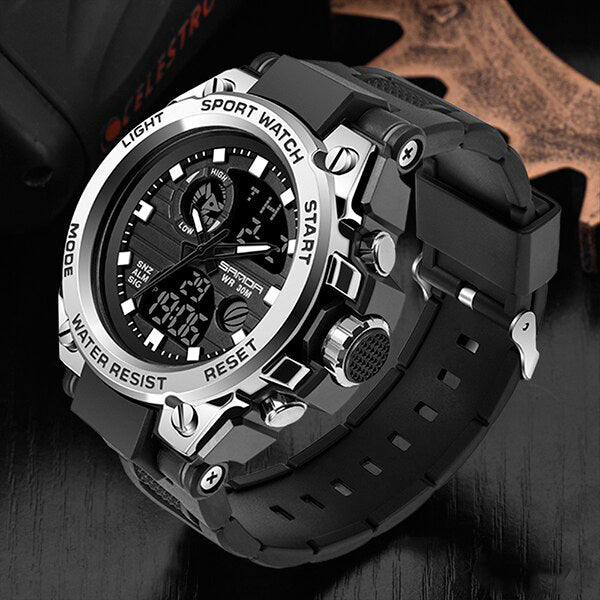 Orologio da Uomo Nero Militare - Impermeabile Analogico Orologio da Polso con Quadrante Multifunzione