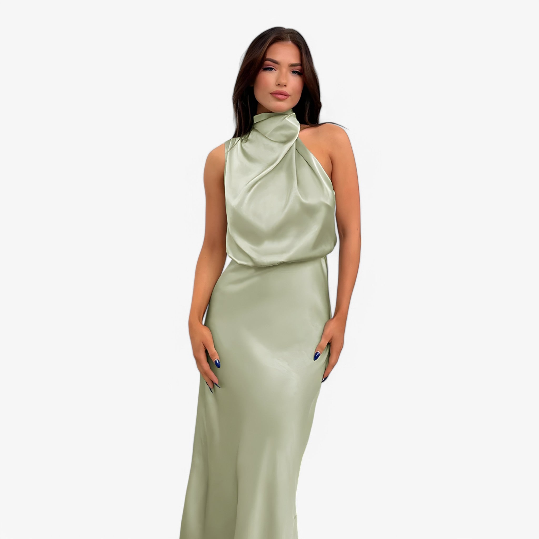 Abito da Donna in Raso Elegante - Vari Colori e Taglie Disponibili - - abito abito raso donna dresses grazioso raso - Concept Palermo