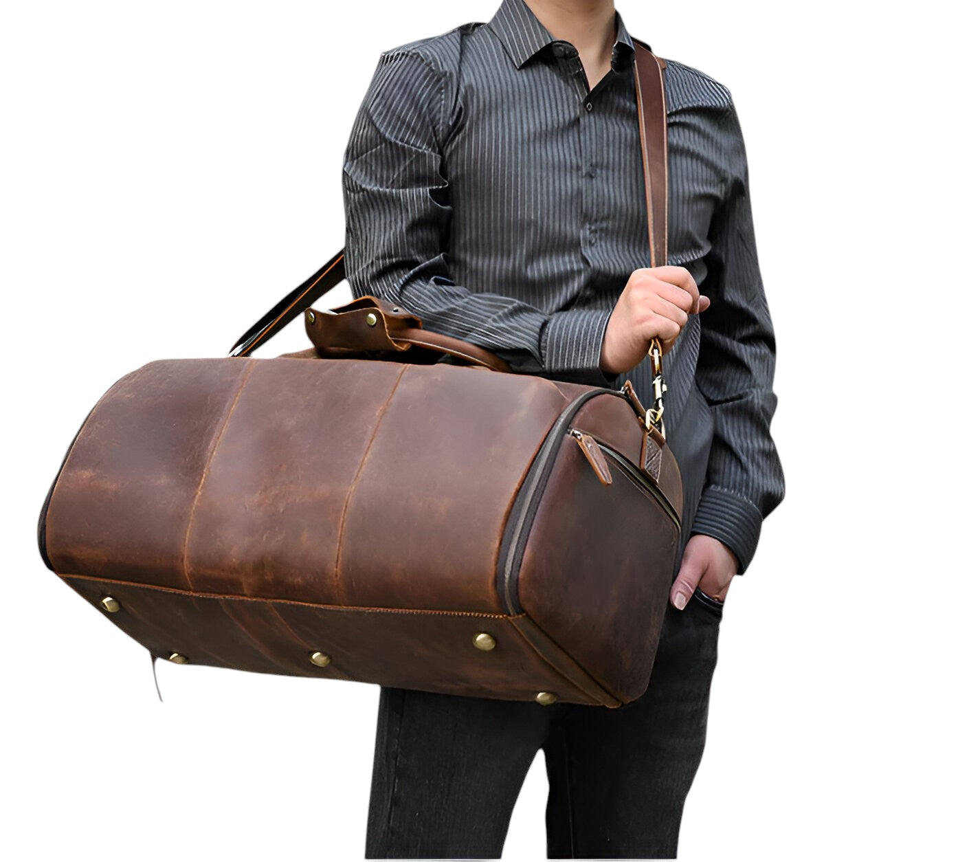 Borsa da Viaggio in Pelle Piena di - - accessoires bags borsa borsa viaggio pelle piena tassen viaggio - Concept Palermo