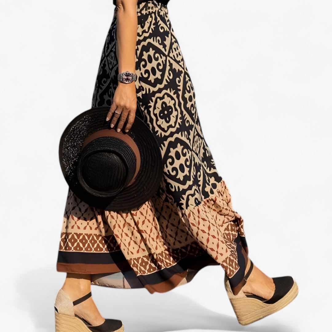 Gonna Maxi Boho con Stampa Ikat Donna - - boho donna gonna gonna boho ikat Skirt stampa women's skirt - Concept Palermo