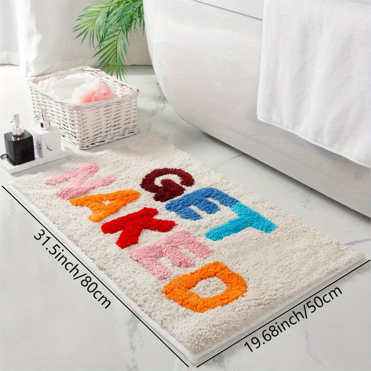 Tappetino da bagno antiscivolo colorato Uomo - Sfondo Beige - Lettere Colorate 50cm*80cm - aitest antiscivolo badkamer bagno colorato home & garden tappetino tappetino bagno uomo - Concept Palermo