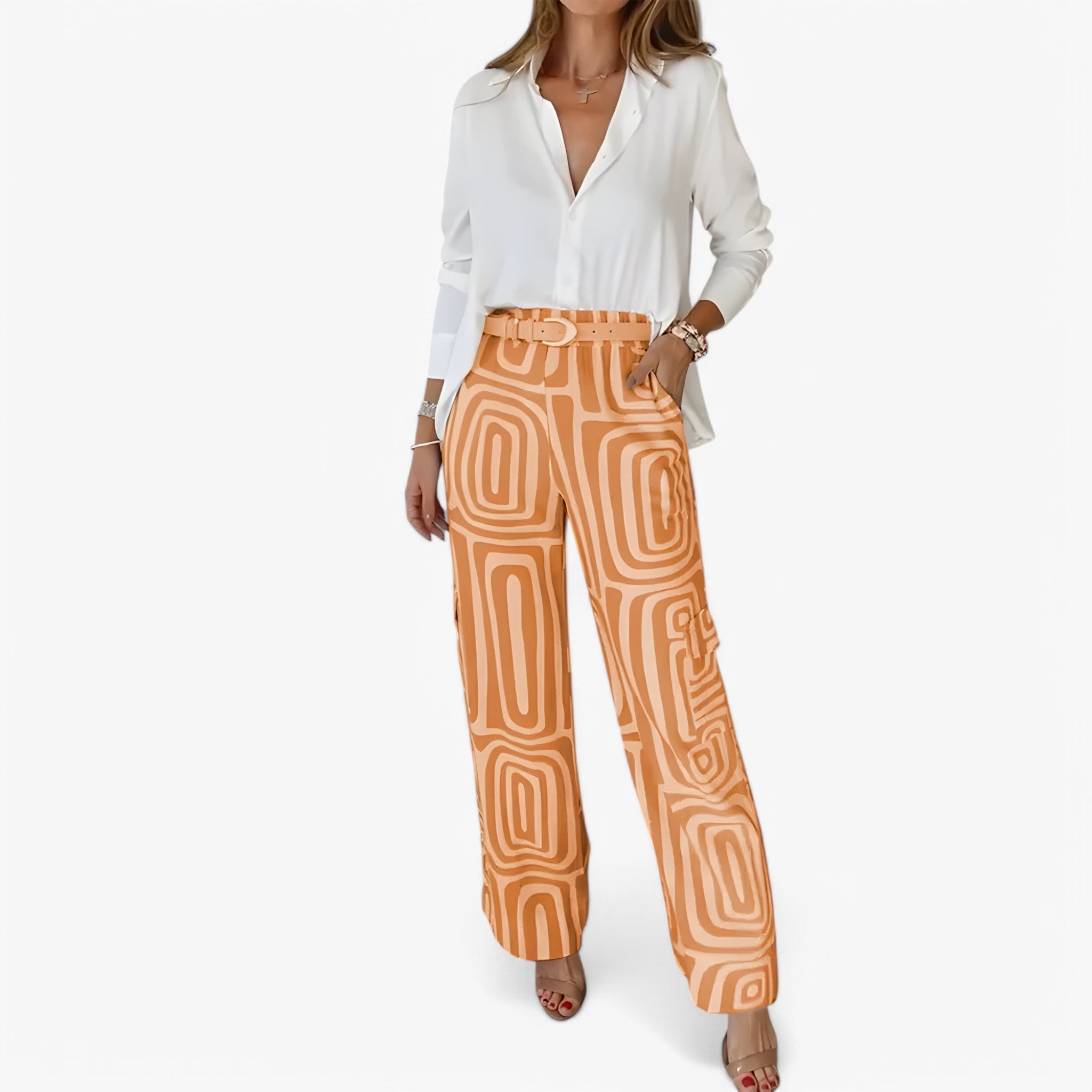 Tuta da ufficio 2 pezzi professionale - Arancione - candela clothing sets Fashion outfit sets pezzi professionale tuta tuta ufficio ufficio women - Concept Palermo