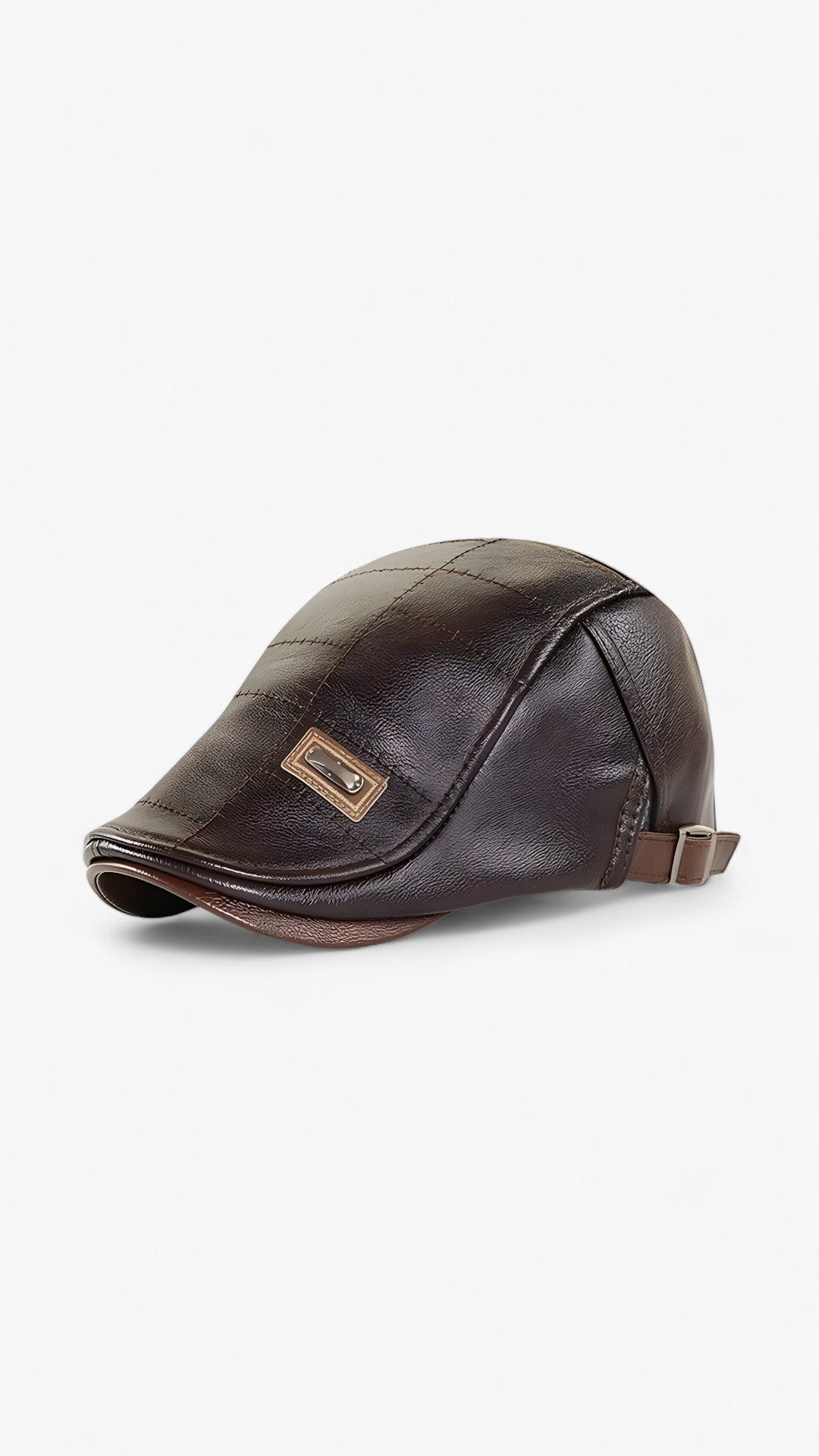 FlatCap™ - Cappello retrò da uomo in pelle (1+1 ) - Marrone scuro - 1+1 GRATIS beret cappello caps flatcap FlatCap™ men's hat mens cap pelle retr Retro uomo - Concept Palermo