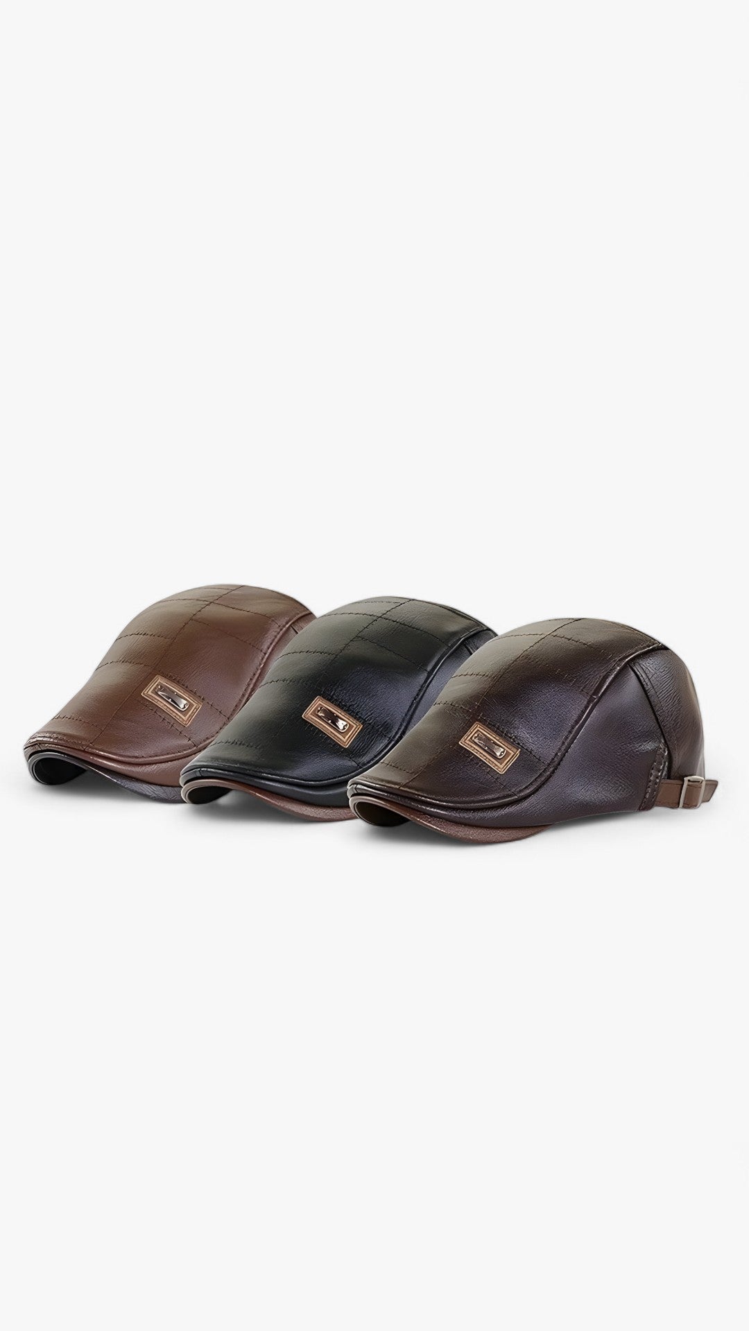 FlatCap™ - Cappello retrò da uomo in pelle (1+1 ) - - 1+1 GRATIS beret cappello caps flatcap FlatCap™ men's hat mens cap pelle retr Retro uomo - Concept Palermo