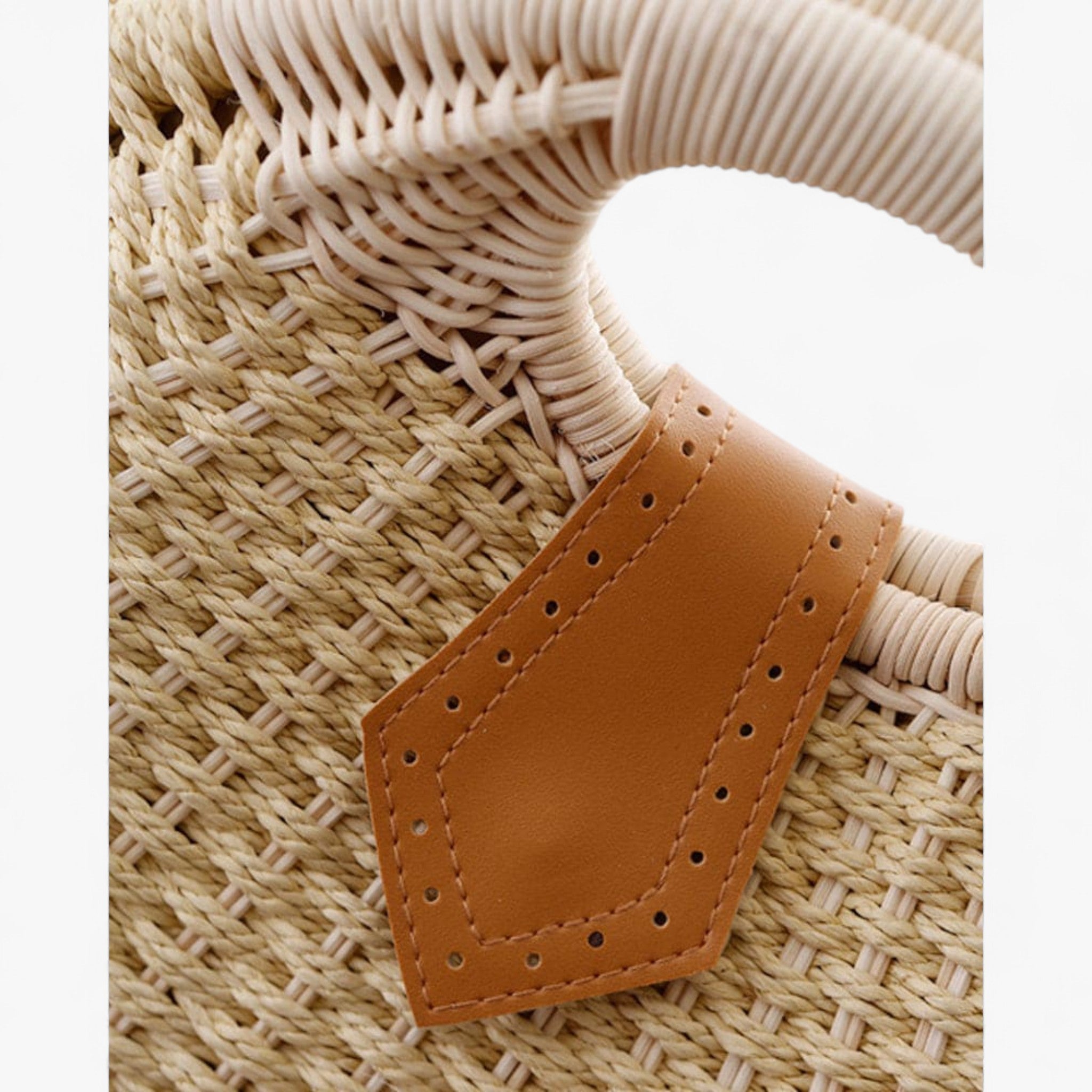 Borsa a Tracolla Donna in Rattan Naturale, Elegante Borsa Estiva da Spiaggia con Chiusura Sicura - - Bags borsa borsa rattan donna handbags rattan rattan bags Tassen women bags Women's handbags - Concept Palermo