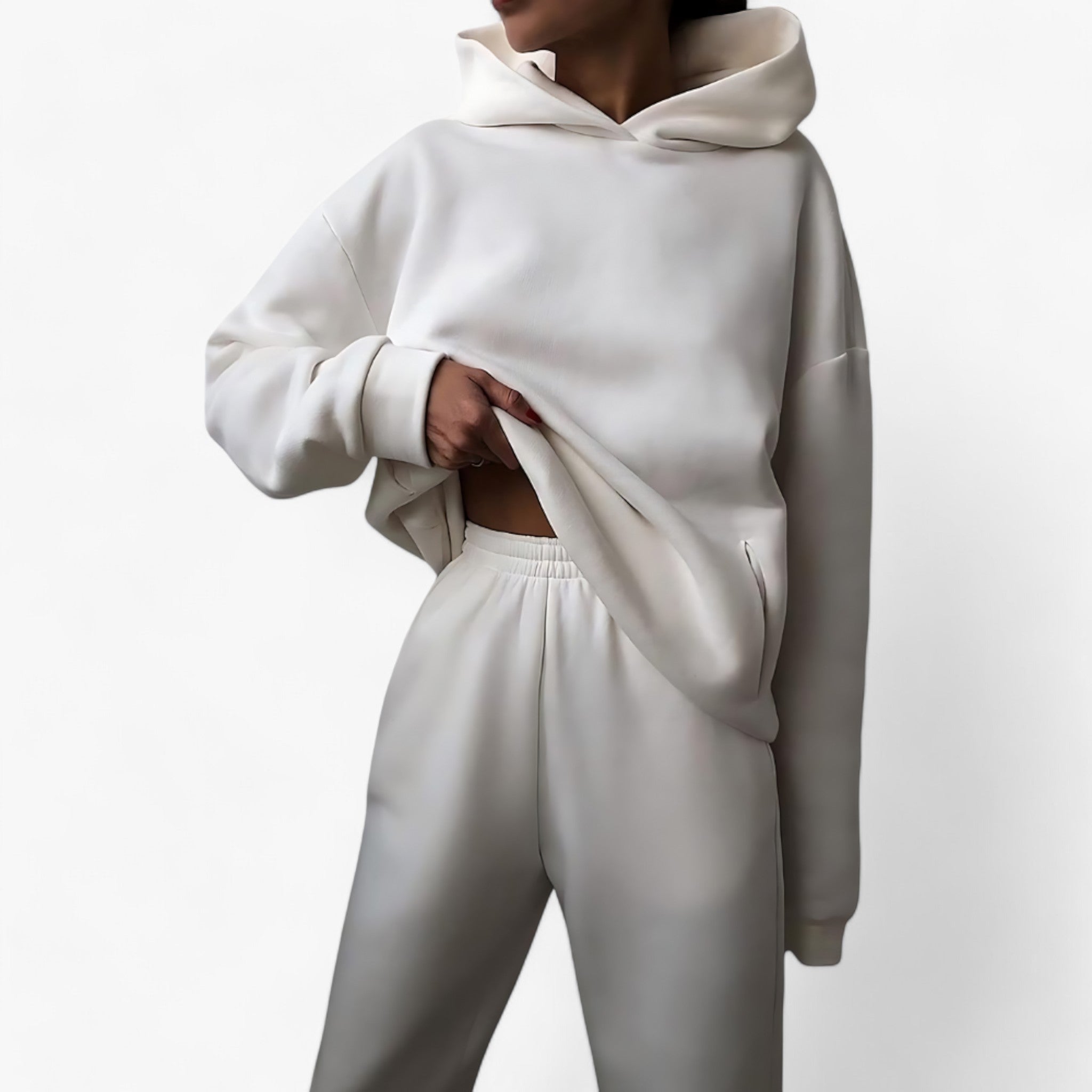 Set Giacche a Cappuccio Invernali Valeria - Calore accogliente per le giornate fredde Uomo - Bianco - 2 piece accogliente calore cappuccio fredde giacche giacche cappuccio giornate invernali outdoor set trends women - Concept Palermo