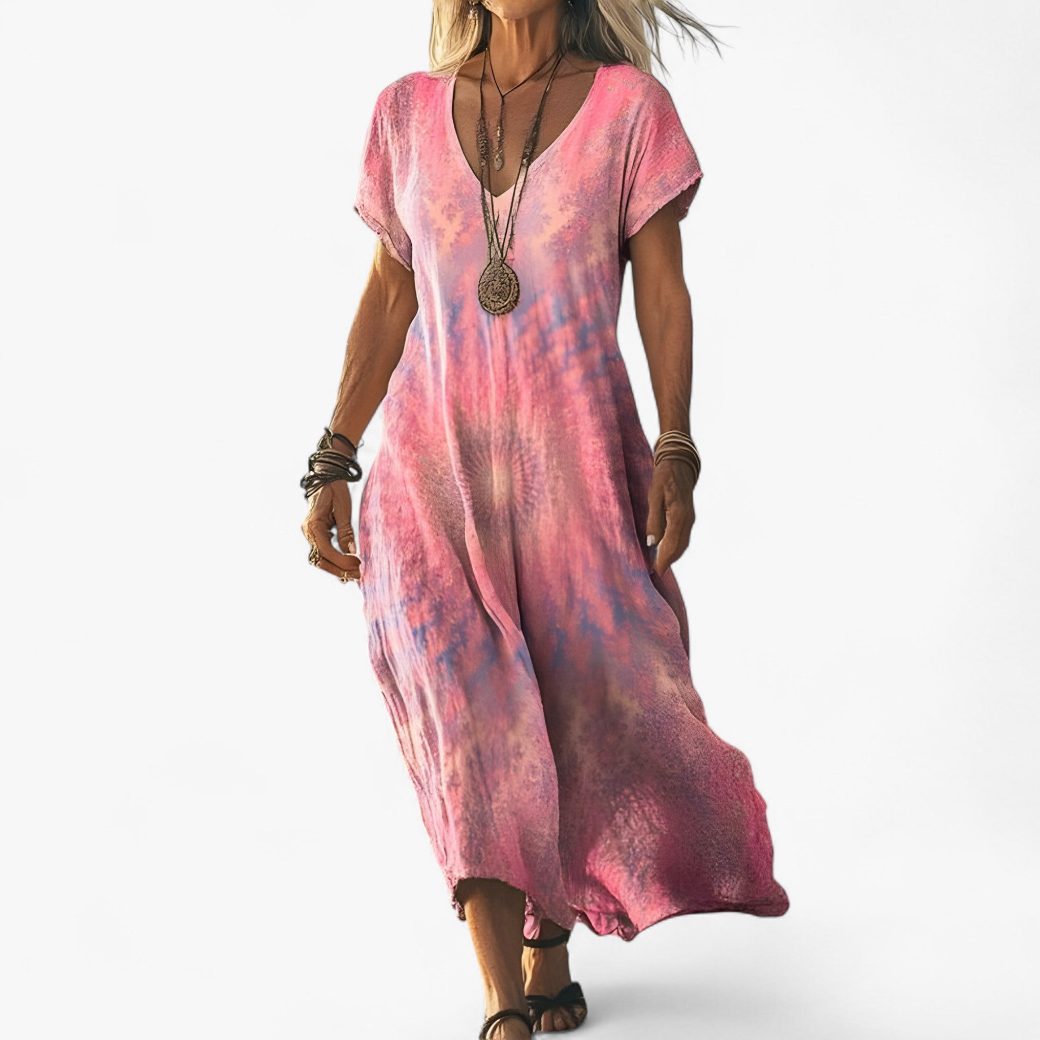 Vestito Vintage Donna Svasato Gradient Estivo Elegante da Sera - Multicolore 1 - donna dresses gradient vestito vestito vintage vintage - Concept Palermo