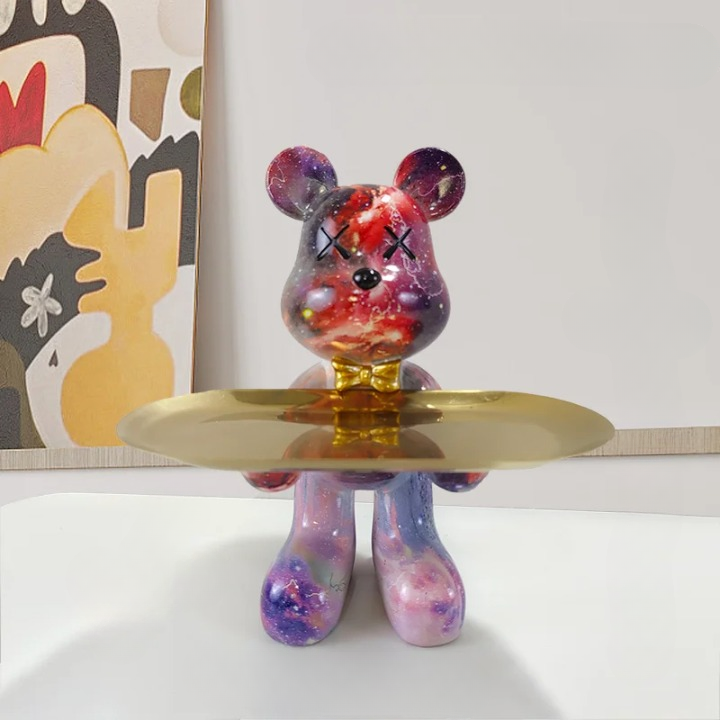 Statua di orso CraftBear con vassoio, decorazione da tavolo in resina per casa o ufficio - Fenice - craftbear home home & garden orso Skulptur Statue statua tray vassoio - Concept Palermo