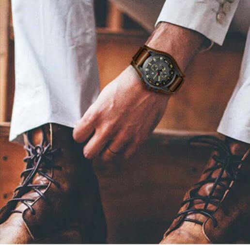 Orologio cronografo da uomo in pelle - - cronografo new_for_google_may orologio orologio cronografo pelle uomo Watches - Concept Palermo