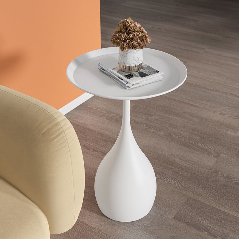Tavolo Rotondo in Metallo con Base - Tavolino Medievale in Stile Moderno Lino Uomo - Bianco - base end tables home home & garden lino medievale metallo rotondo side table stile table tavolino - Concept Palermo