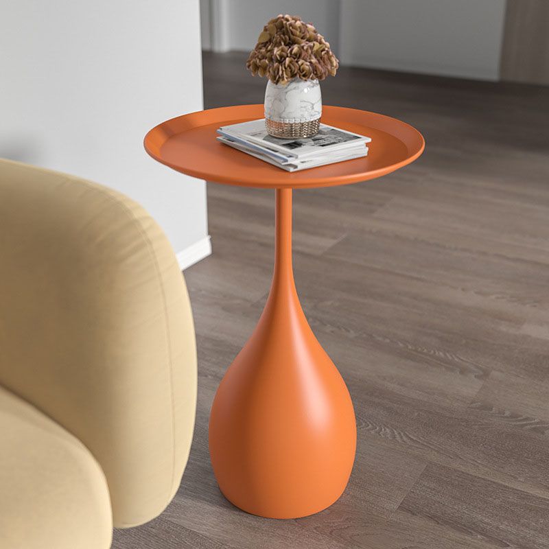 Tavolo Rotondo in Metallo con Base - Tavolino Medievale in Stile Moderno Lino Uomo - Arancione - base end tables home home & garden lino medievale metallo rotondo side table stile table tavolino - Concept Palermo
