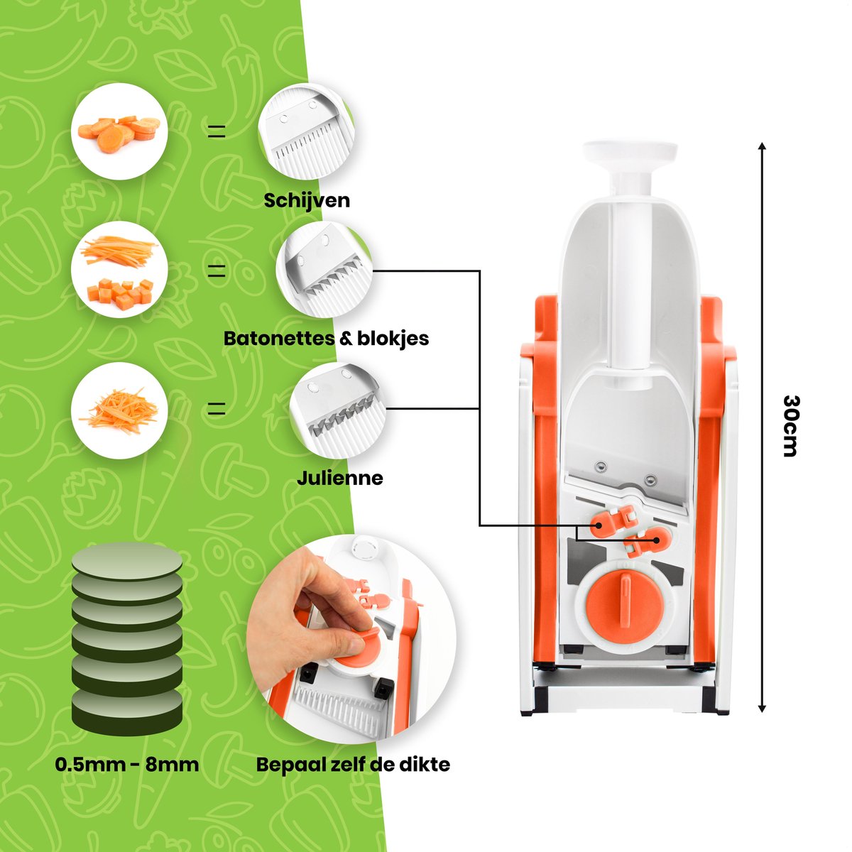 Tritaverdure Manuale Professionale con 5 Lame in Acciaio Inox per Verdure e Frutta - - alla home & garden kitchen slicers perfezione slicers taglia taglia trita trita verdure - Concept Palermo