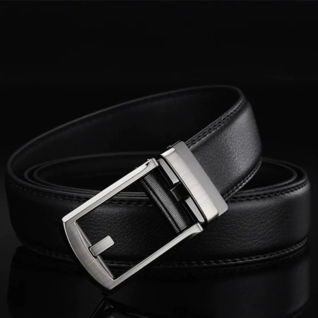 Cintura Uomo Senza Buchi Regolabile in Pelle Nera - Misura Unica - - Belts belts for men buchi cintura cintura regolabile Mens belt regolabile uomo - Concept Palermo