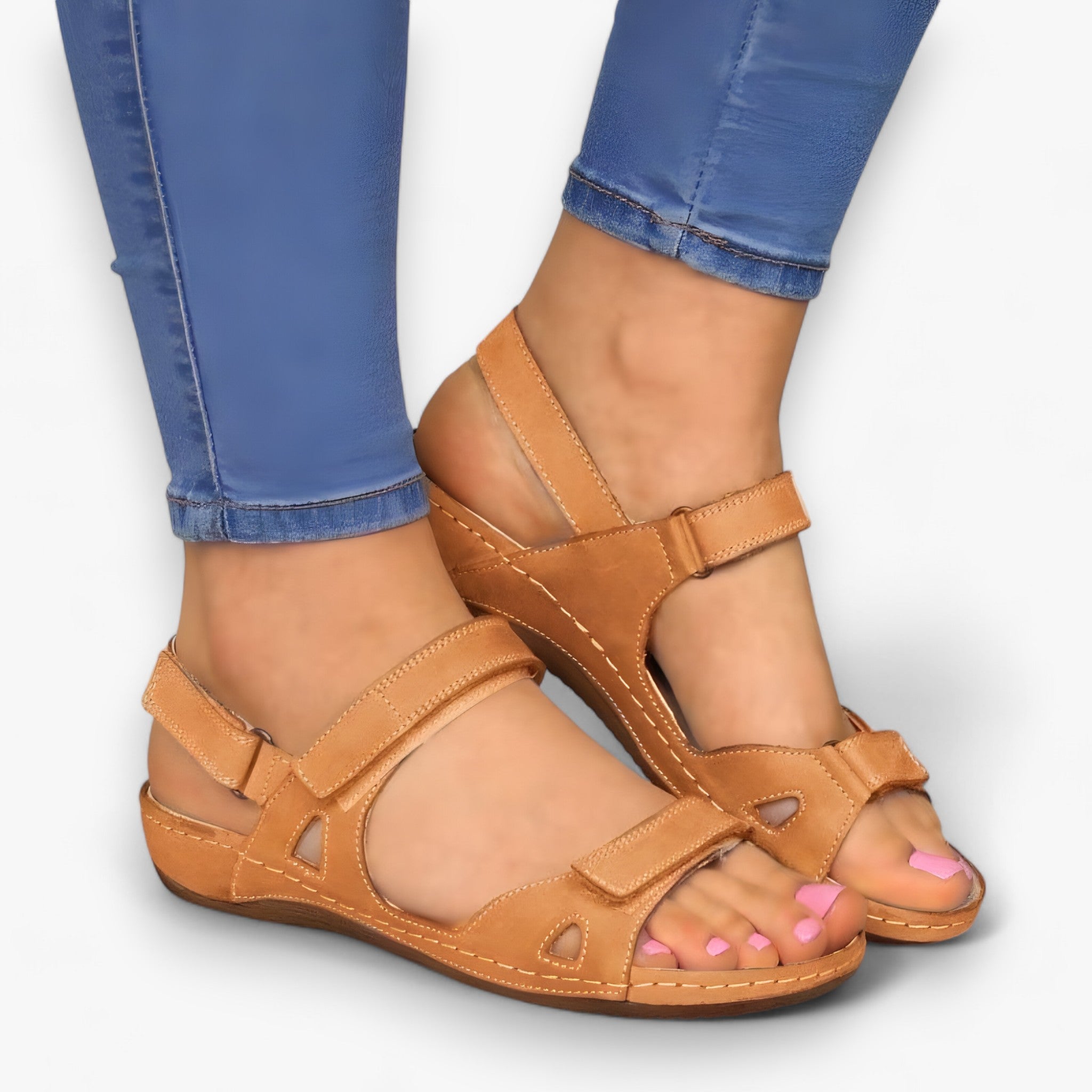 Sandali Ortopedici Uomo in Pelle Nera con Supporto Arco Plantare - Marrone - Footwear ortopedici sandali sandali ortopedici sandals uomo women - Concept Palermo