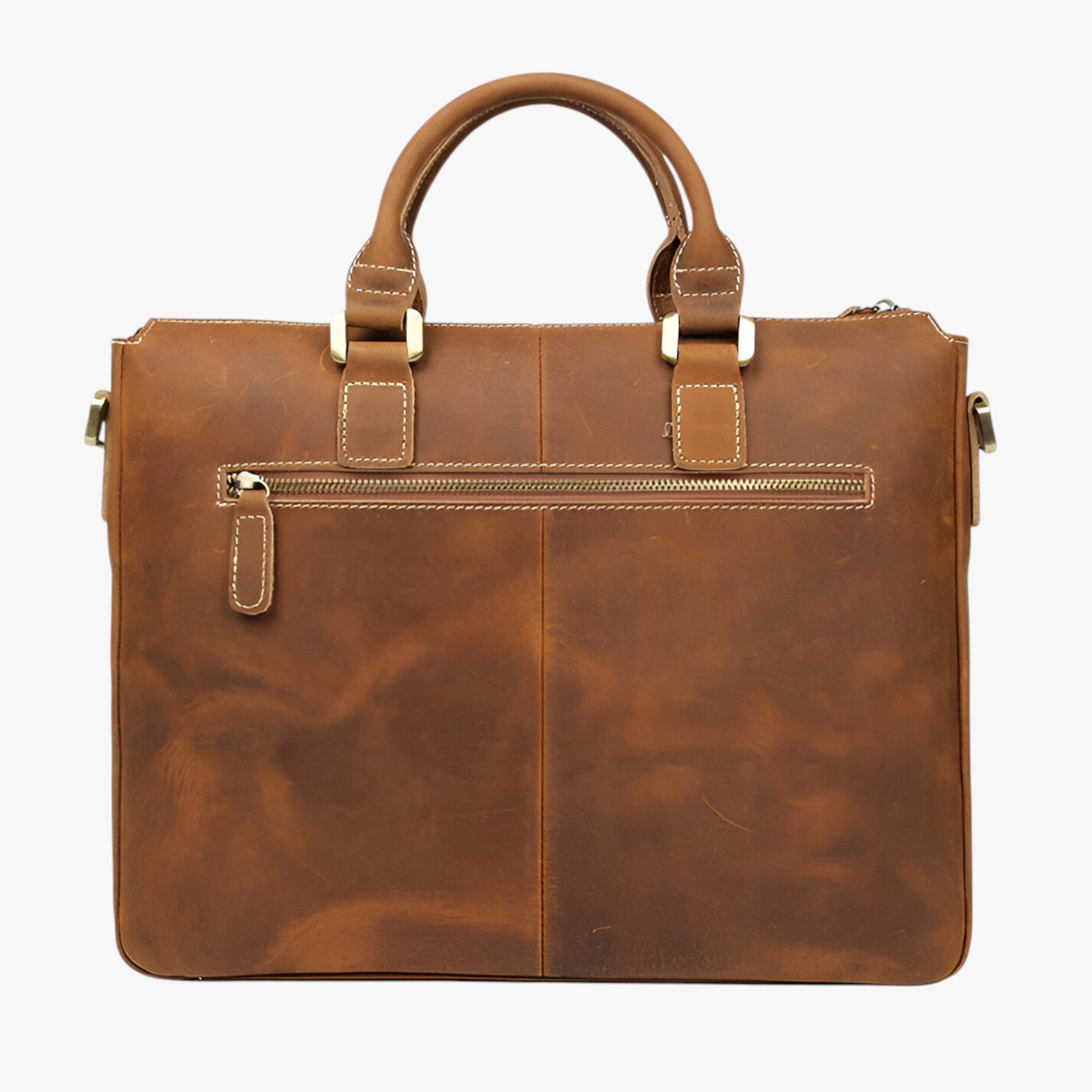 Borsa Laptop 15.6" in Vera Pelle Marrone, Tracolla Regolabile Unisex per Lavoro e Viaggio - - accessoires bags borsa borsa laptop laptop pelle tassen tracolla - Concept Palermo
