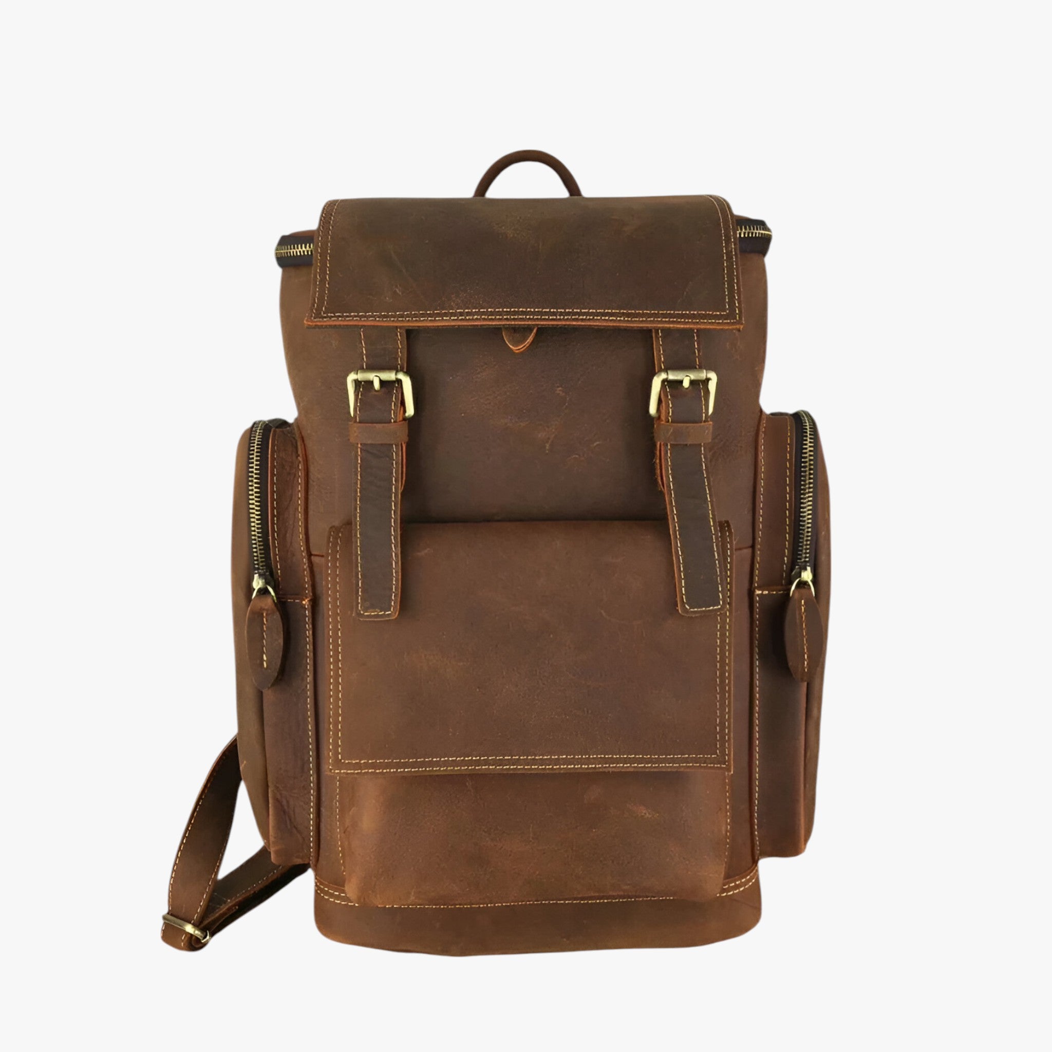 Zaino in Pelle con Scomparto per Laptop Uomo - Marrone retrò - accessoires bags laptop pelle scomparto tassen uomo zaino zaino pelle - Concept Palermo