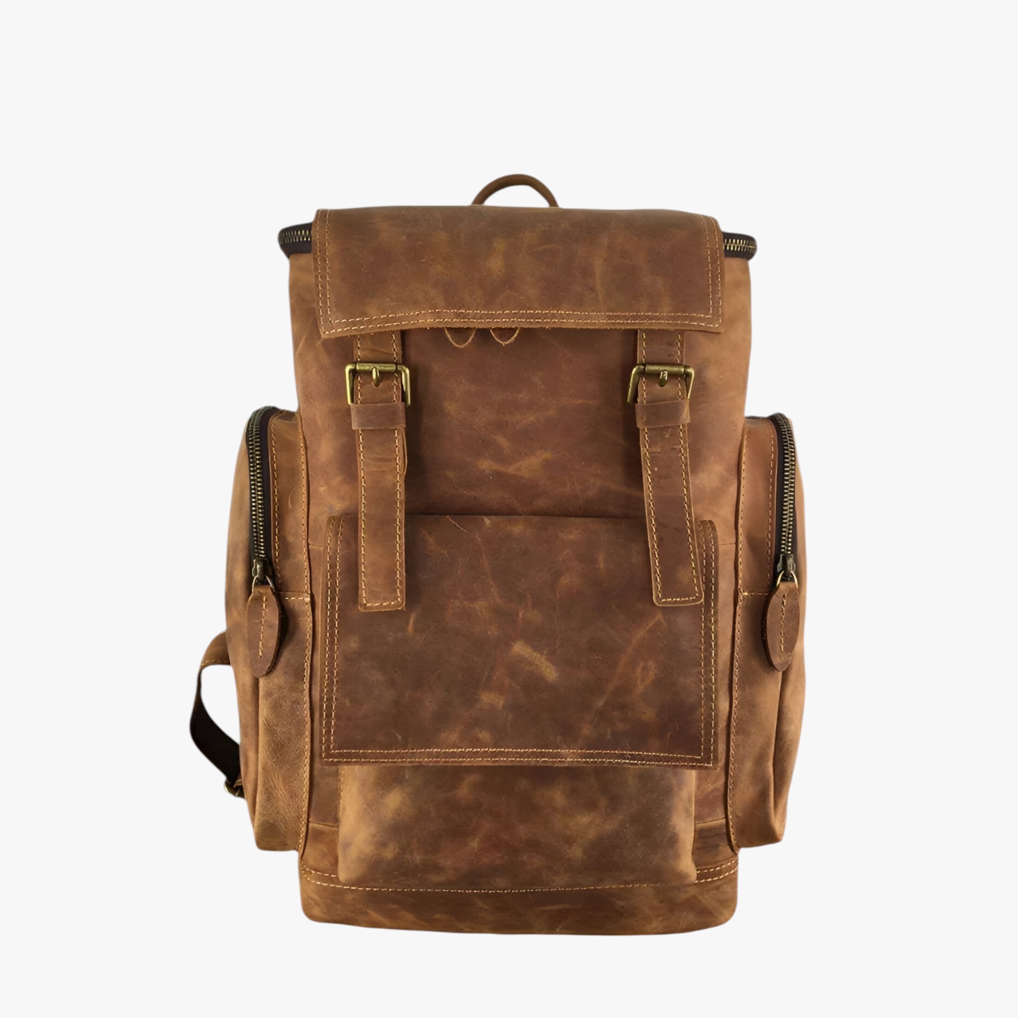 Zaino in Pelle con Scomparto per Laptop Uomo - Marrone - accessoires bags laptop pelle scomparto tassen uomo zaino zaino pelle - Concept Palermo