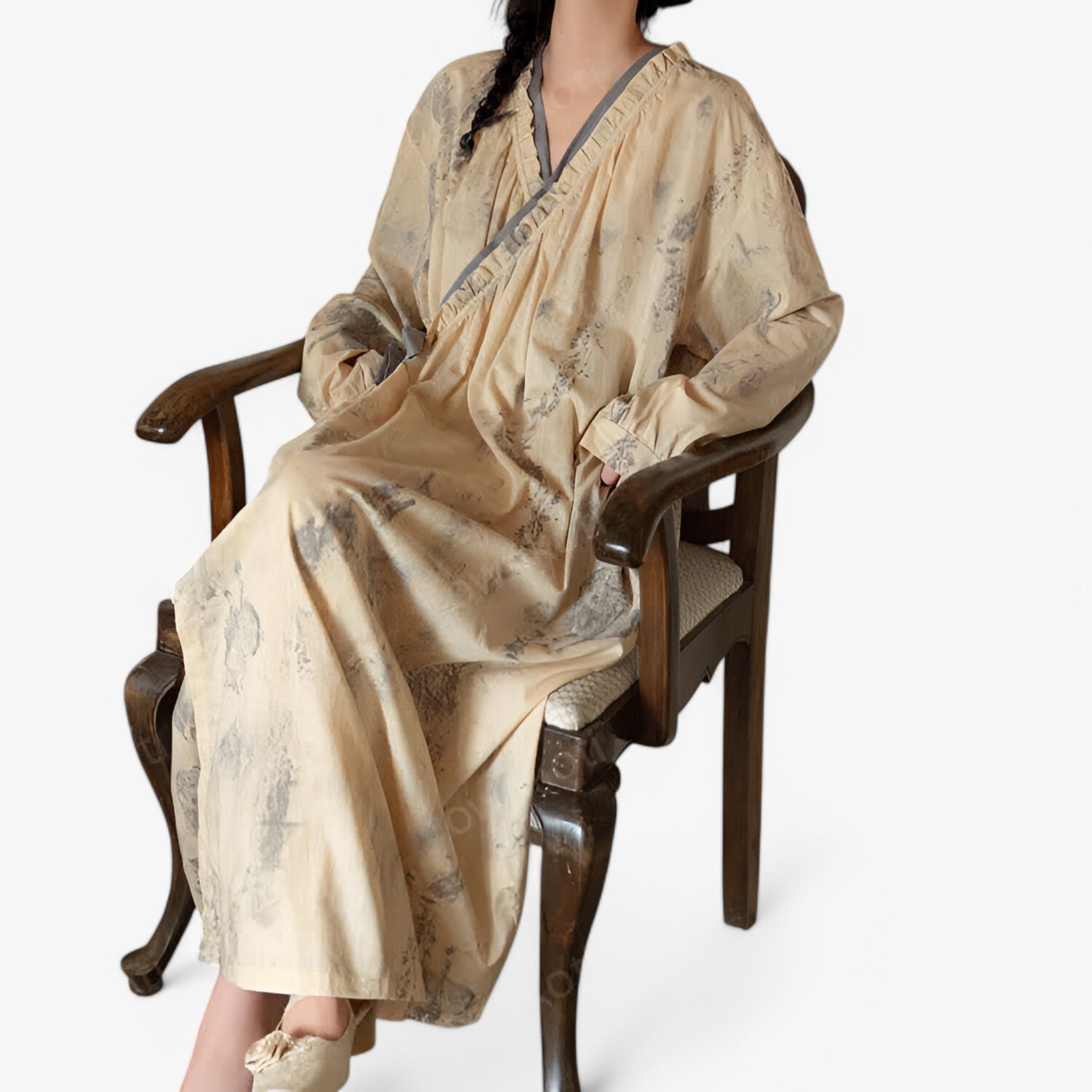 Morbida Camicia da Notte in 100% Cotone Puro Donna - - Autumn camicia cotone Cotton donna EDM-repurchase elise | morbida camicia da notte in 100% cotone puro - € Ink Long Sleeve Loungewear morbida morbida camicia Nightdress Nightgown Nightie notte Pajama puro Set Sleepwear Spring Summer Women - Concept Palermo