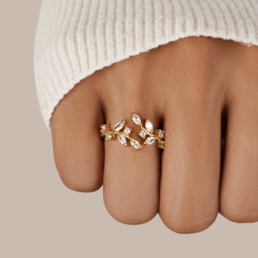 Anello con cristalli 18 carati - Oro - anello anello cristalli carati cristalli HYPOALLERGENIC jewelry Ring ring for women - Concept Palermo