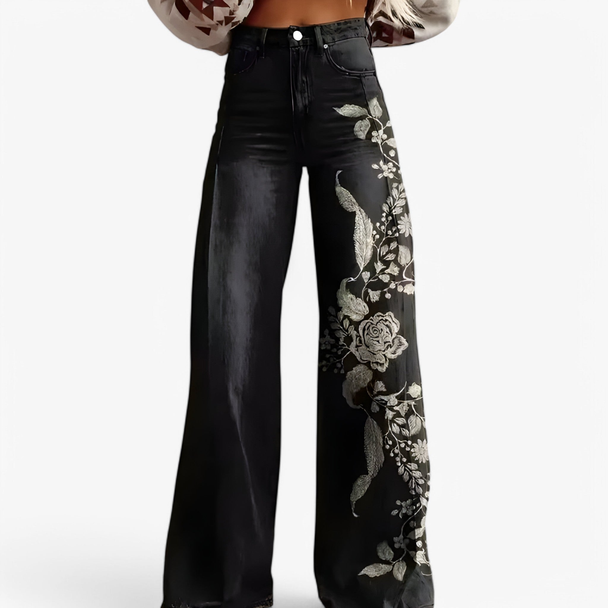 Pantaloni a gamba larga - Casual e alla moda Uomo - Nero - alla casual gamba larga moda pantaloni pantaloni gamba pants - Concept Palermo