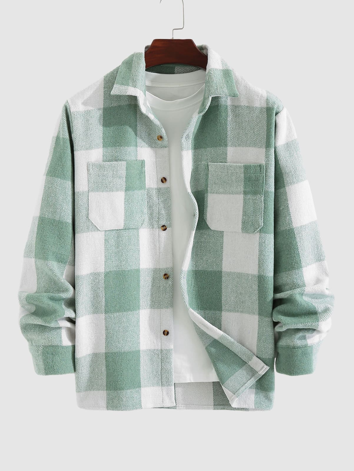 Camicia casual a quadri da uomo - Verde - camicia camicia casual casual longsleeves male men's coats & jackets men's polo men's top quadri uomo - Concept Palermo