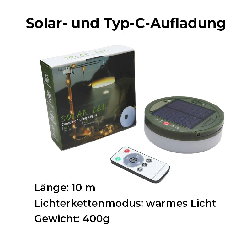 Catena luminosa portatile, pieghevole e a tenuta stagna Uomo - Ricarica solare e di tipo C (🌟Nuovo arrivo) 10 m 393.7 inch - camping lights catena catena luminosa home & garden lights luminosa pieghevole portatile stagna tenuta - Concept Palermo