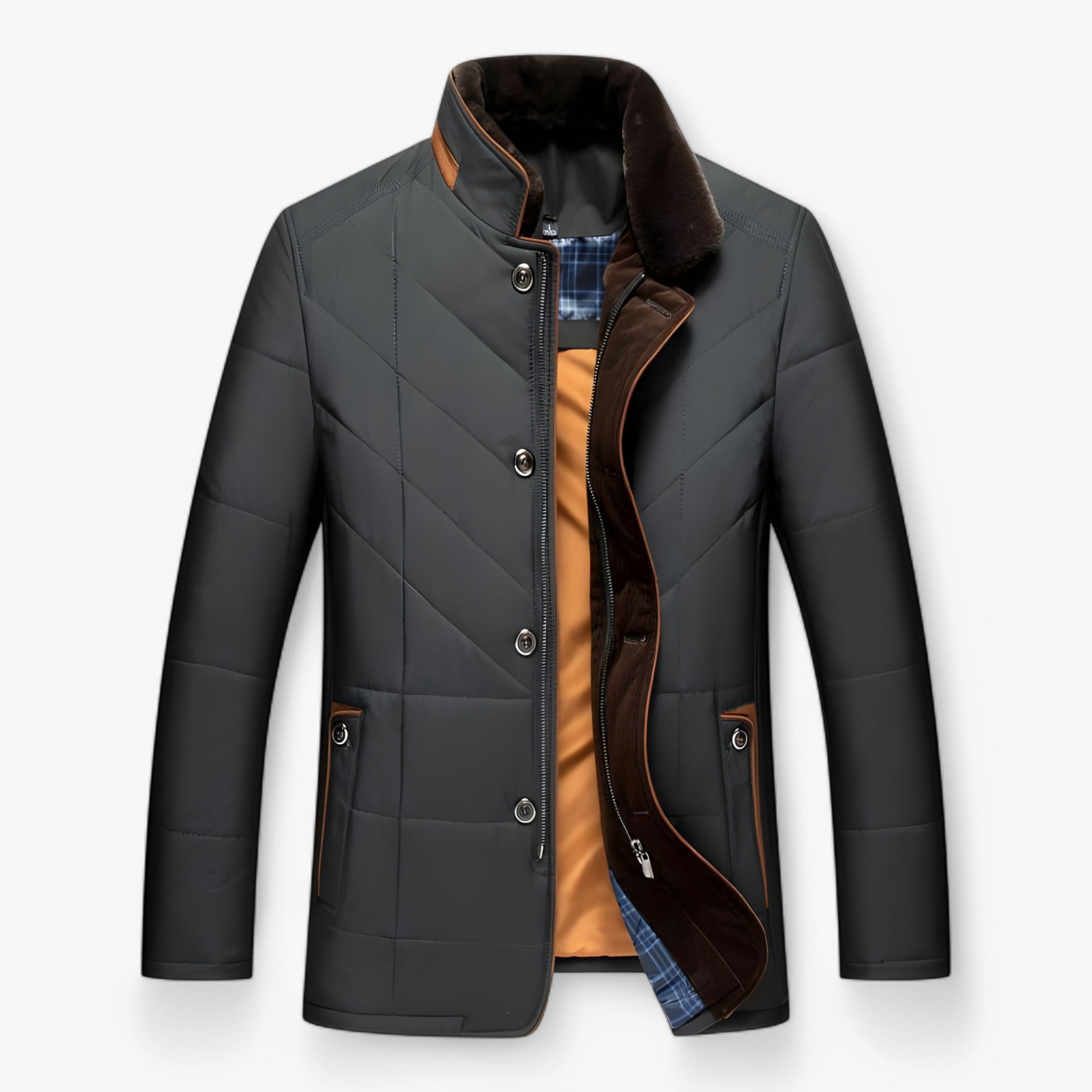Giacca Uomo Nera Elegante in Tessuto Tecnico Termico - - giacca giacca uomo men's coats & jackets tecnico termica tessuto uomo - Concept Palermo