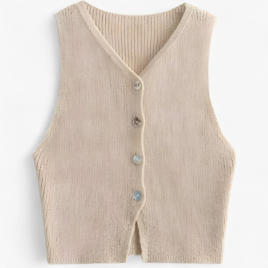 Gilet in maglia beige Donna - Beige - donna gilet gilet maglia maglia vests women's top clothes - Concept Palermo