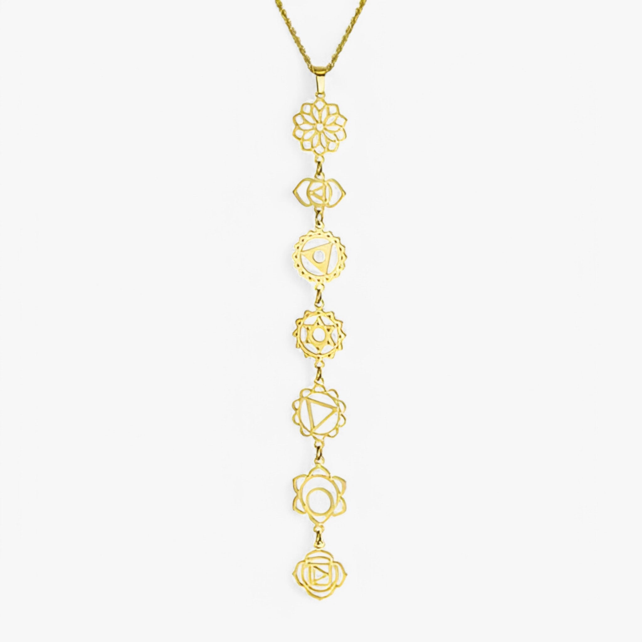 Collana delle Dee dei 7 Chakra Lana Donna - Oro - 7 Chakra all Bali Chakra collana collana chakra donna Handgemacht jewelry Kraft lana Mutter Erde necklace out-of-stock Urkraft - Concept Palermo