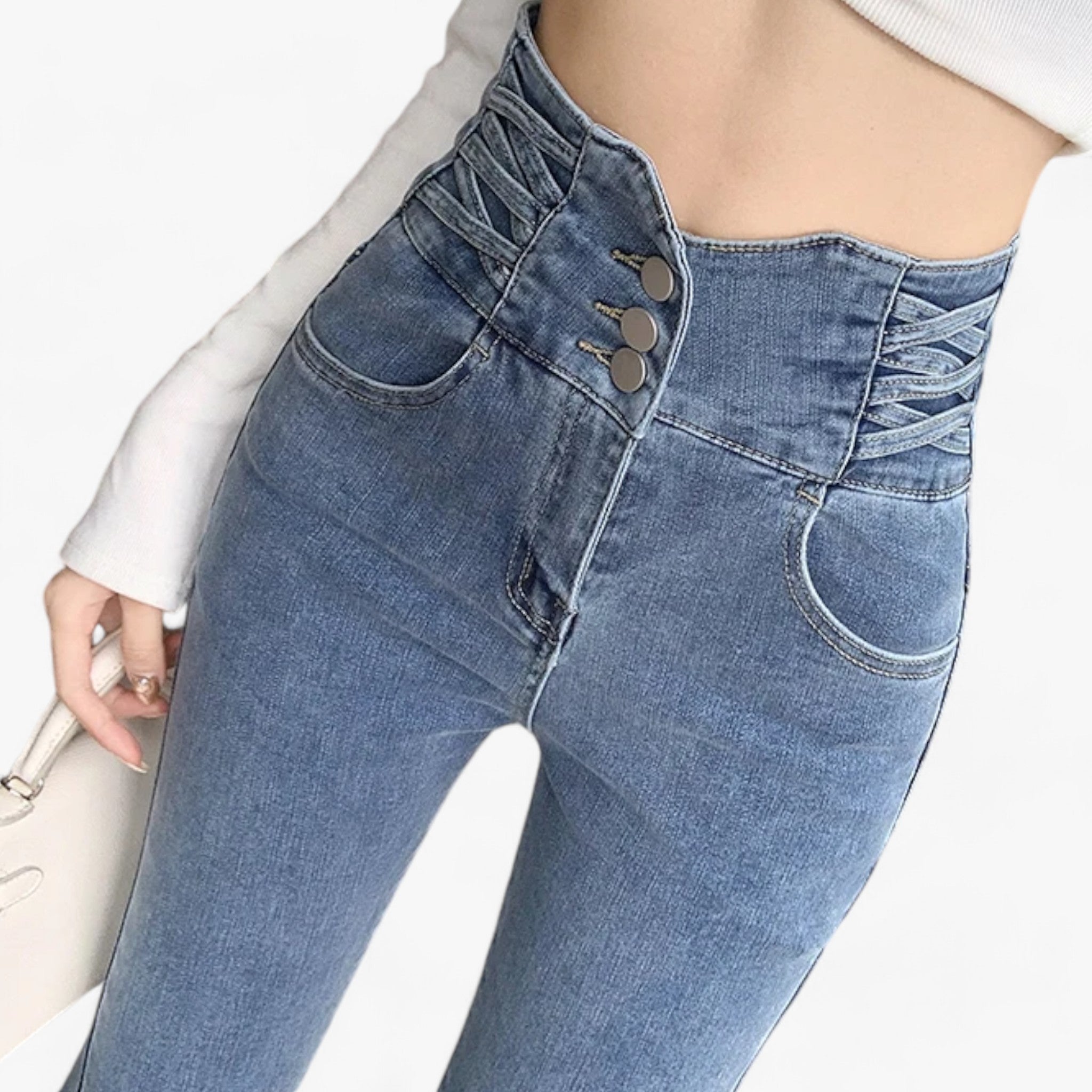 Jeans skinny a matita - Elastico sottile per una vestibilità più snella - - elastico jeans jeans skinny matita pants pants for women Pants women skinny snella sottile women pants - Concept Palermo