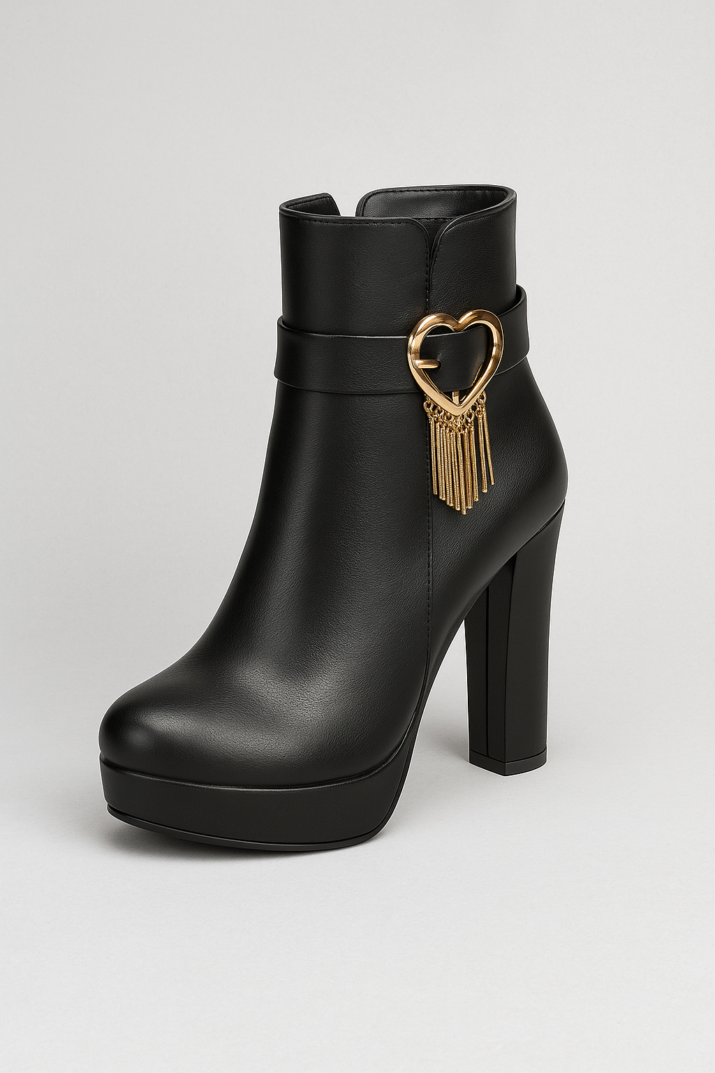 Stivaletti Uomo Eleganti con Tacco Alto e Charm a Cuore - Design Moderno - Black - BOOTS Boots & Shoes charm cuore shoes stivaletti stivaletti tacco tacco uomo - Concept Palermo