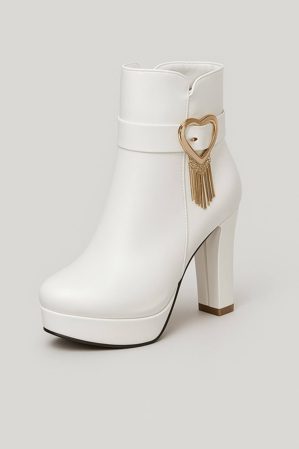 Stivaletti Uomo Eleganti con Tacco Alto e Charm a Cuore - Design Moderno - White - BOOTS Boots & Shoes charm cuore shoes stivaletti stivaletti tacco tacco uomo - Concept Palermo
