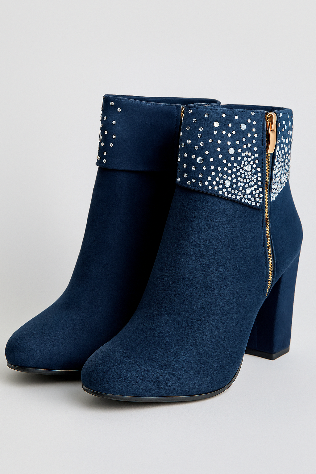Stivaletti con Tacco Alto e Dettagli in Strass Donna - Blu - BOOTS Boots & Shoes dettagli donna shoes shoes for women shoes woman Shoes women stivaletti stivaletti tacco strass tacco woman shoes summer 2025 - Concept Palermo