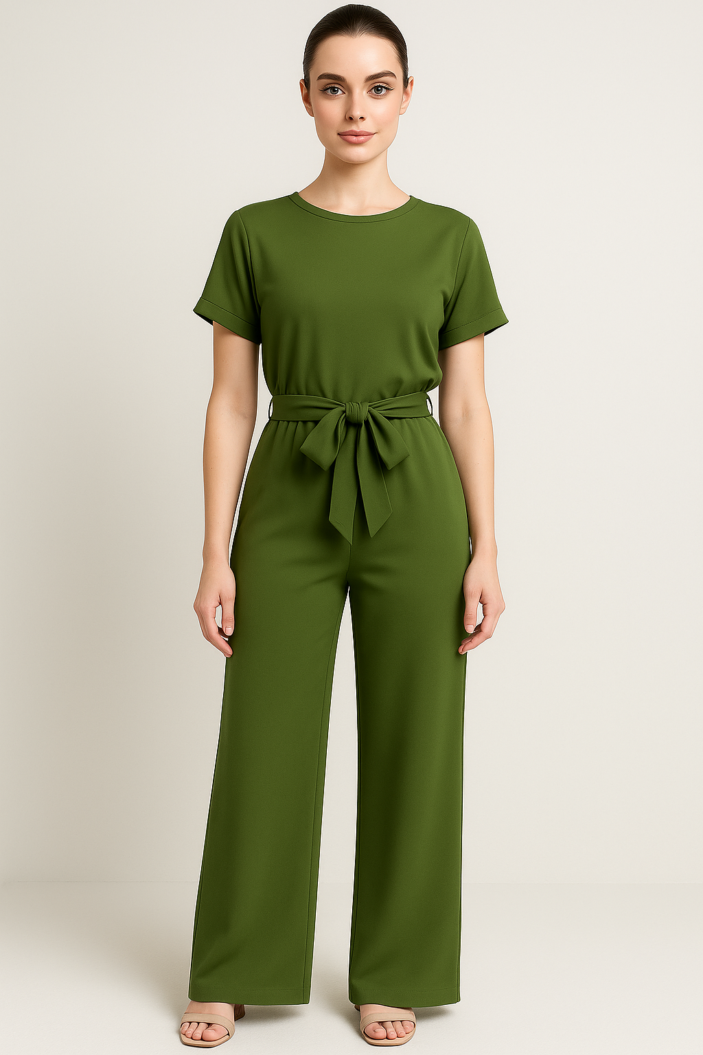 Tuta con Cintura a Fiocco e Maniche Corte - - 12/28/2024 cintura corte fiocco jumpsuit maniche one-pieces Summer/Jumpsuit tuta tuta cintura - Concept Palermo