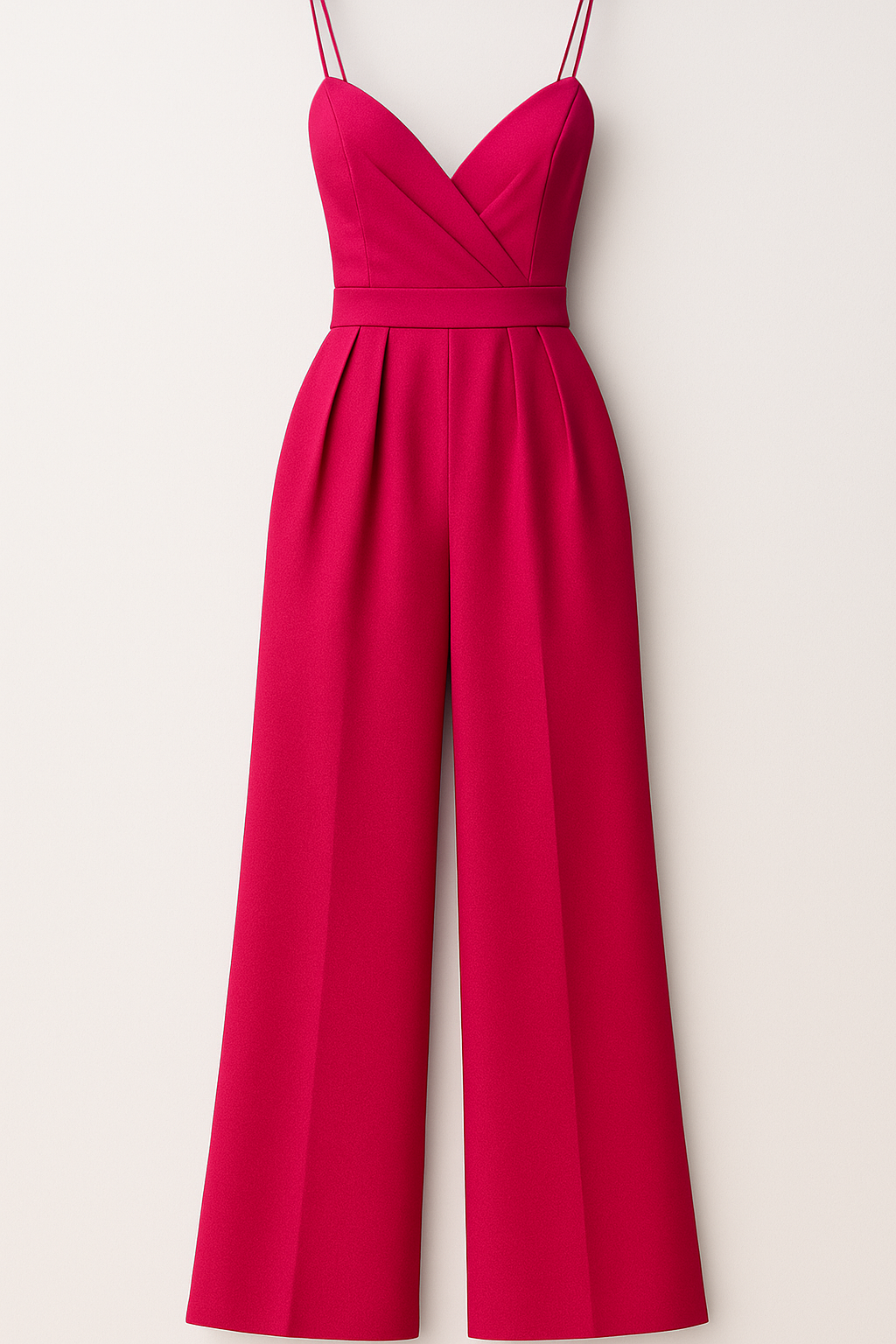 Tuta Elegante Donna con Spalline Sottili e Pantaloni a Palazzo Morbidi - Rosa rossa - 12/28/2024 one-pieces palazzo pantaloni sottili spalline Summer/Jumpsuit tuta tuta spalline - Concept Palermo