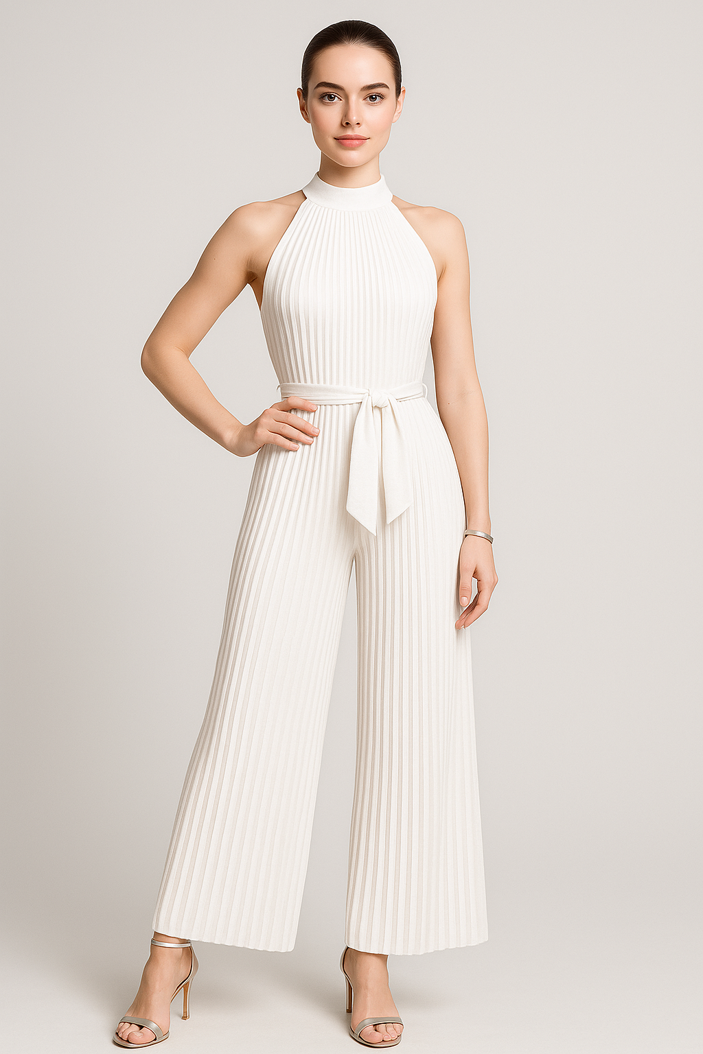 Tuta Plissettata con Collo Halter e Cintura in Vita Uomo - - 12/28/2024 cintura collo halter one-pieces plissettata Summer/Jumpsuit tuta tuta plissettata uomo - Concept Palermo