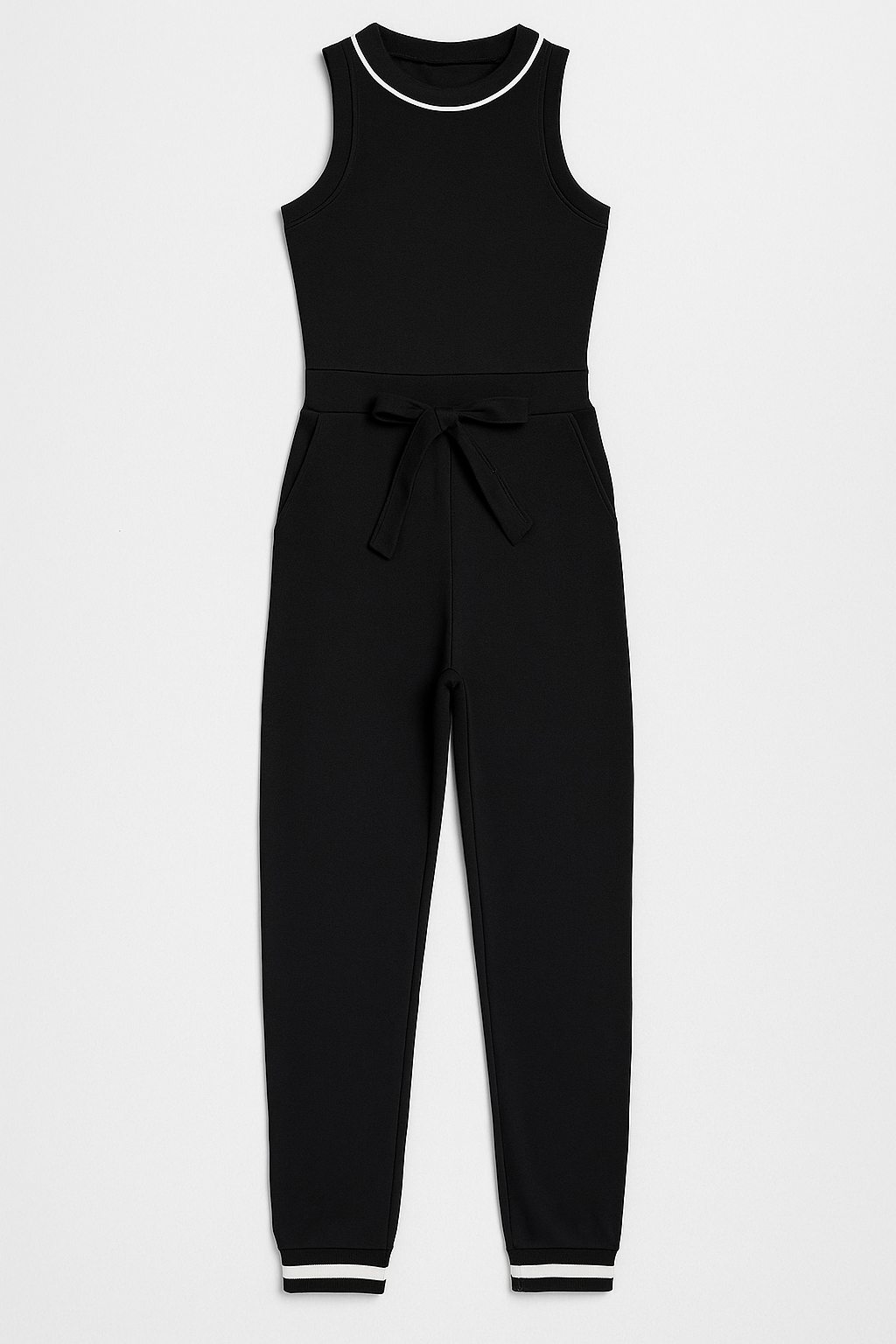 Tuta Sportiva Senza Maniche con Dettagli a Contrasto - Nero - 12/28/2024 contrasto dettagli maniche one-pieces sportiva Summer/Jumpsuit tuta tuta sportiva - Concept Palermo