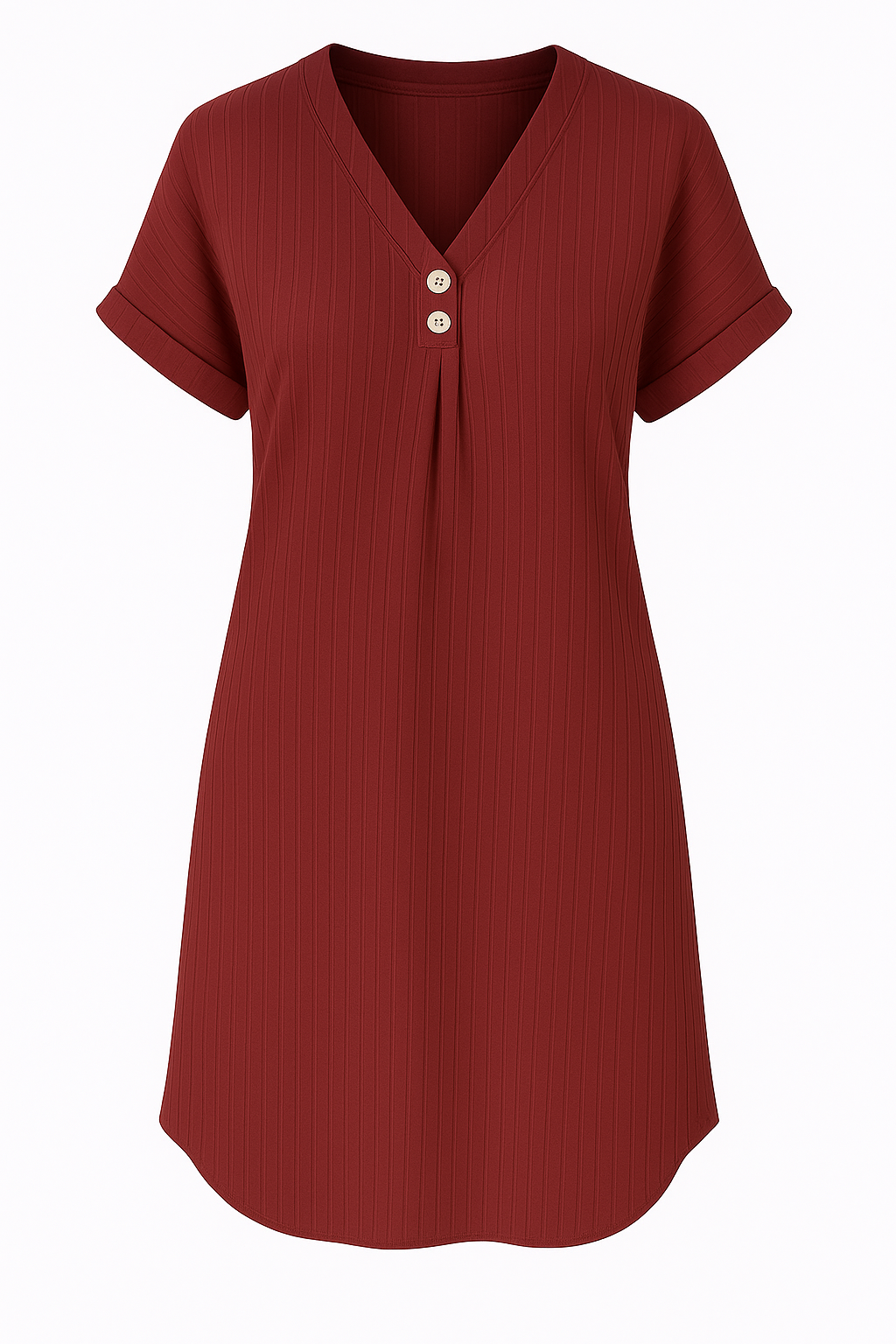 Abito estivo casual in cotone a coste con bottoni decorativi Donna - Rosso - +5 abito abito estivo bottoni casual coste cotone decorativi donna GOOD OLD Summer/Dresses - Concept Palermo