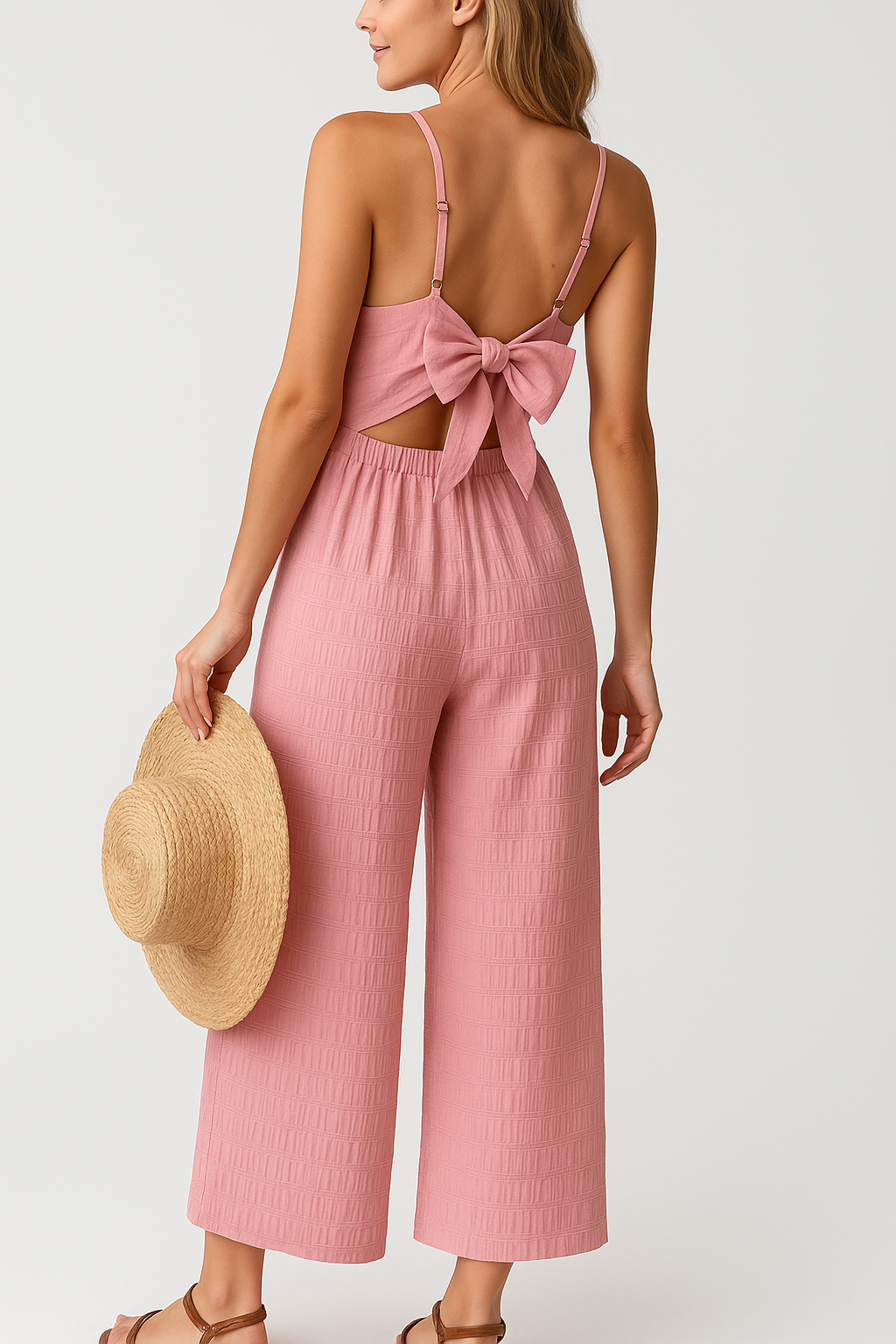 Tuta estiva con spalline sottili e nodo sulla schiena - - estiva female dress Maxi Dresses nodo one-pieces schiena soft fabric dress sottili spalline sulla summer dress trendy dress tuta women's dress - Concept Palermo