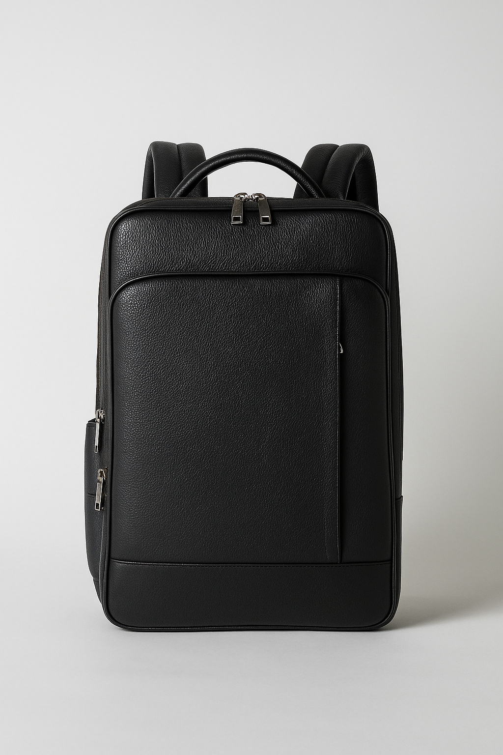 Zaino in pelle con USB Pelle - Nero-a