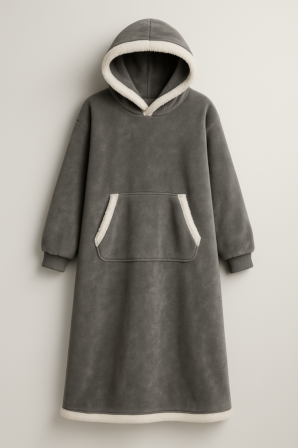 Coperta con Maniche e Cappuccio in Pile Morbido - Grigio Scuro - cappuccio coperta coperta maniche hoodies maniche new_for_google pile - Concept Palermo
