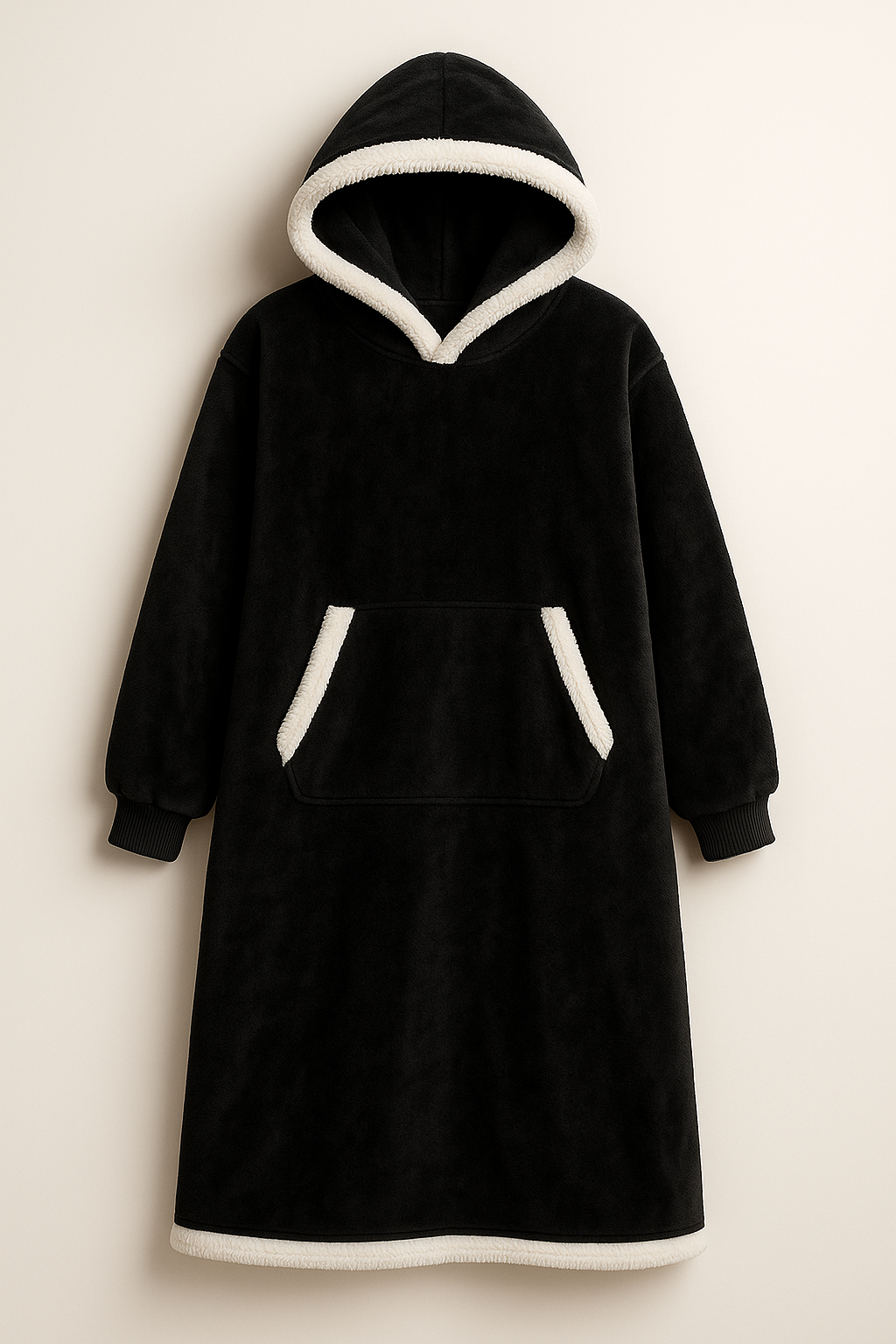 Coperta con Maniche e Cappuccio in Pile Morbido - Nero - cappuccio coperta coperta maniche hoodies maniche new_for_google pile - Concept Palermo