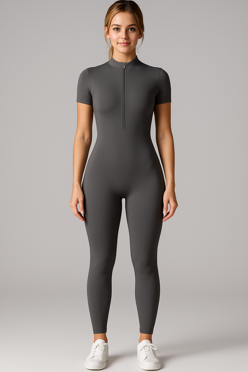 Tuta Sportiva Elasticizzata a Maniche Corte con Zip Frontale - - Casual/Sporty corte elasticizzata frontale maniche set sportivo uomo sportiva sports tuta tuta sportiva women's sportswear - Concept Palermo