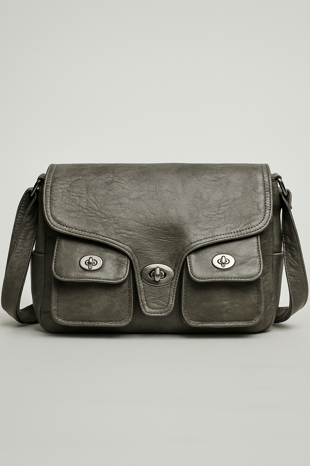 Borsa in Pelle PU Retrò Donna - Grigio - Bags borsa borsa pelle donna pelle retr Shoulder Bags women bags - Concept Palermo