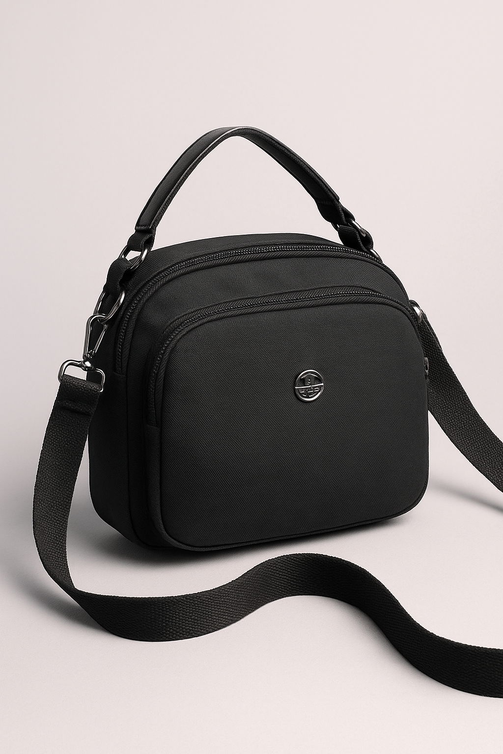 Borsa a Tracolla in Nylon Leggera, Resistente e Stile Compatto - Nero (20cm< Lunghezza Max <30cm) - bag Bags borsa borsa tracolla compatto handbags leggera nylon resistente stile women bags Women's handbags - Concept Palermo