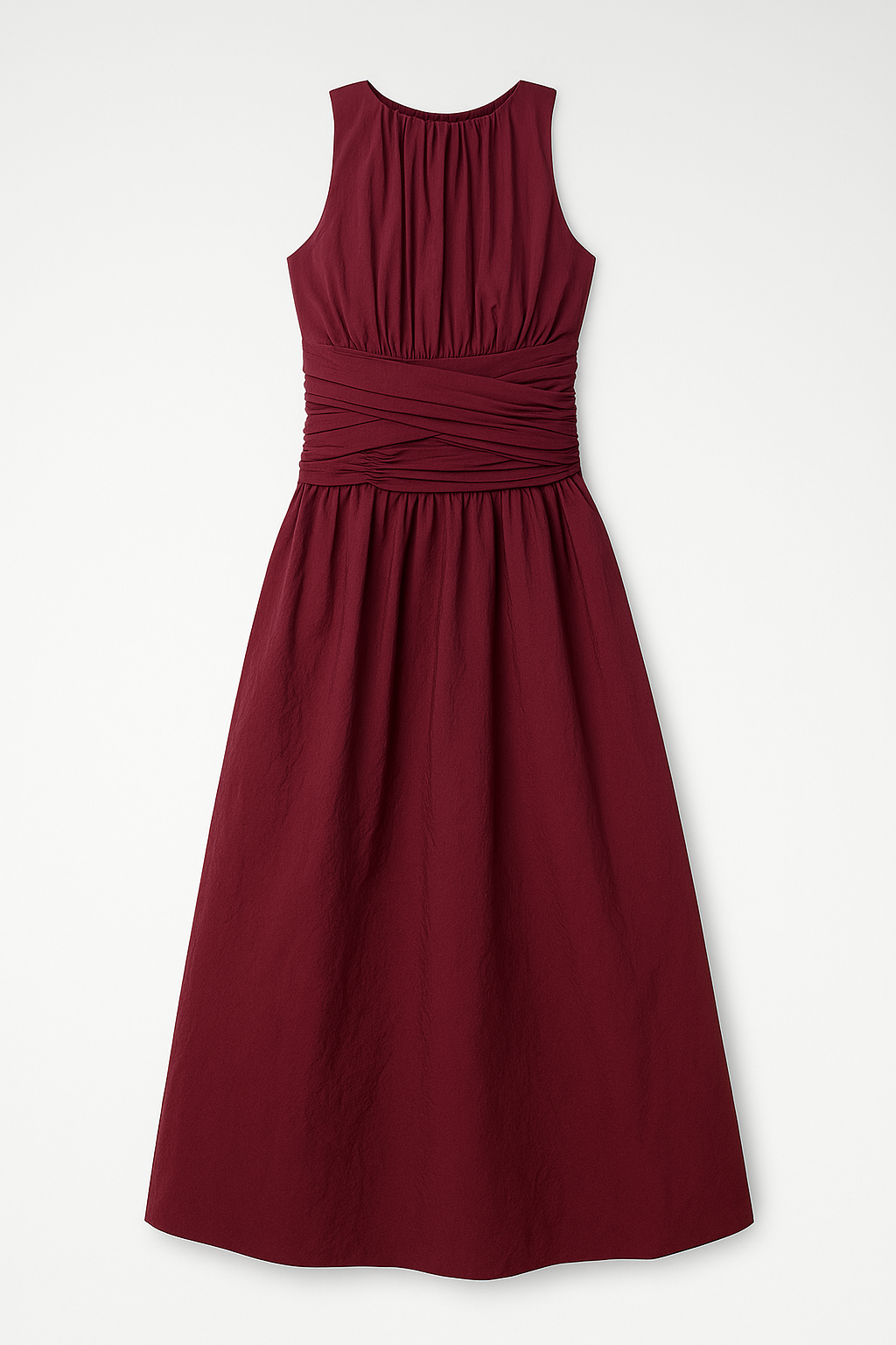 Vestito midi a figura con spalline sottili e spacco laterale Donna - Borgogna - armygreen black blue burgundy casual dress clothing coll:dresses coll:trending coll:work_chic coll:workleisure crew neck daily daily casual donna dresses figura home in_six_month inner sample invisible zipper laterale leisure maxi midi non-stretch not_low_sales photo_model regular regular fit side pleated sleeveless sottili spacco spalline spring spupresale summer wedding white women work woven fabric - Concept Palermo