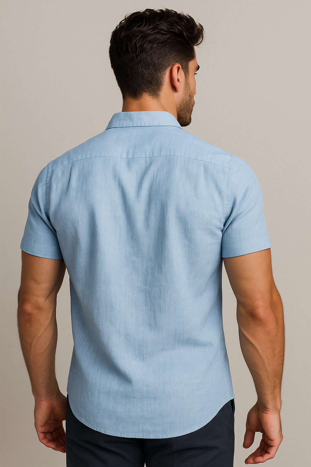Camicia estiva da uomo in lino con maniche corte e tasche anteriori - - anteriori camicia camicia estiva corte estiva lino maniche men's polo shirt men's top clothes shirts & polos Shirts und Polos - Concept Palermo