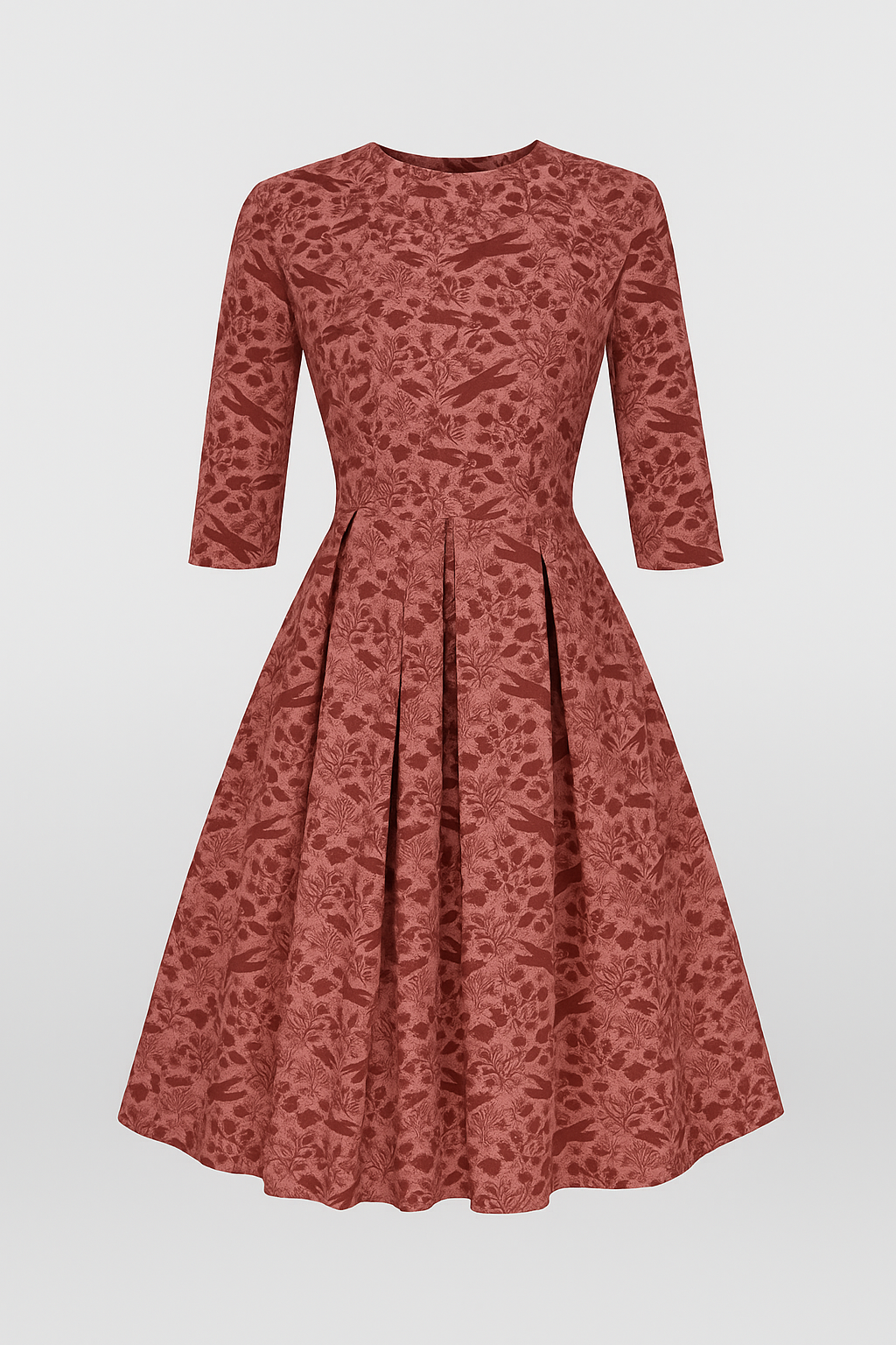 Vestito midi con stampa floreale e maniche 3/4 Donna - Fucsia - ADULT donna dresses Fashion & Casual floreale Frauen Kleider maniche midi stampa vestito vestito midi - Concept Palermo