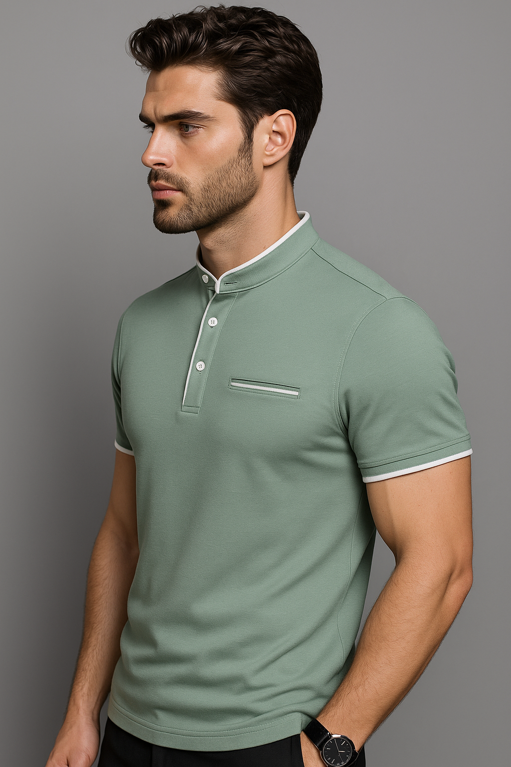 Polo Uomo Slim Fit in Cotone con Colletto alla Coreana - Tanti Colori e Taglie Disponibili - - alla colletto coreana men's polo men's polo shirt men's top clothes polo polo uomo shirts & polos Shirts und Polos slim uomo - Concept Palermo