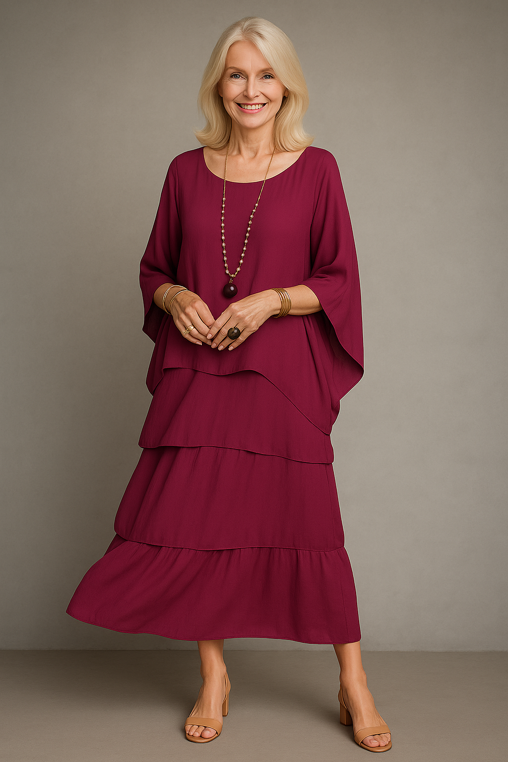 Abito Donna A-Line Maxi - - abito Abito A-Line Abito autunnale Abito casual abito donna Abito elegante Abito in poliestere Abito maxi Abito per festività Abito primaverile Abito stile artistico donna dresses line Vestito versatile - Concept Palermo